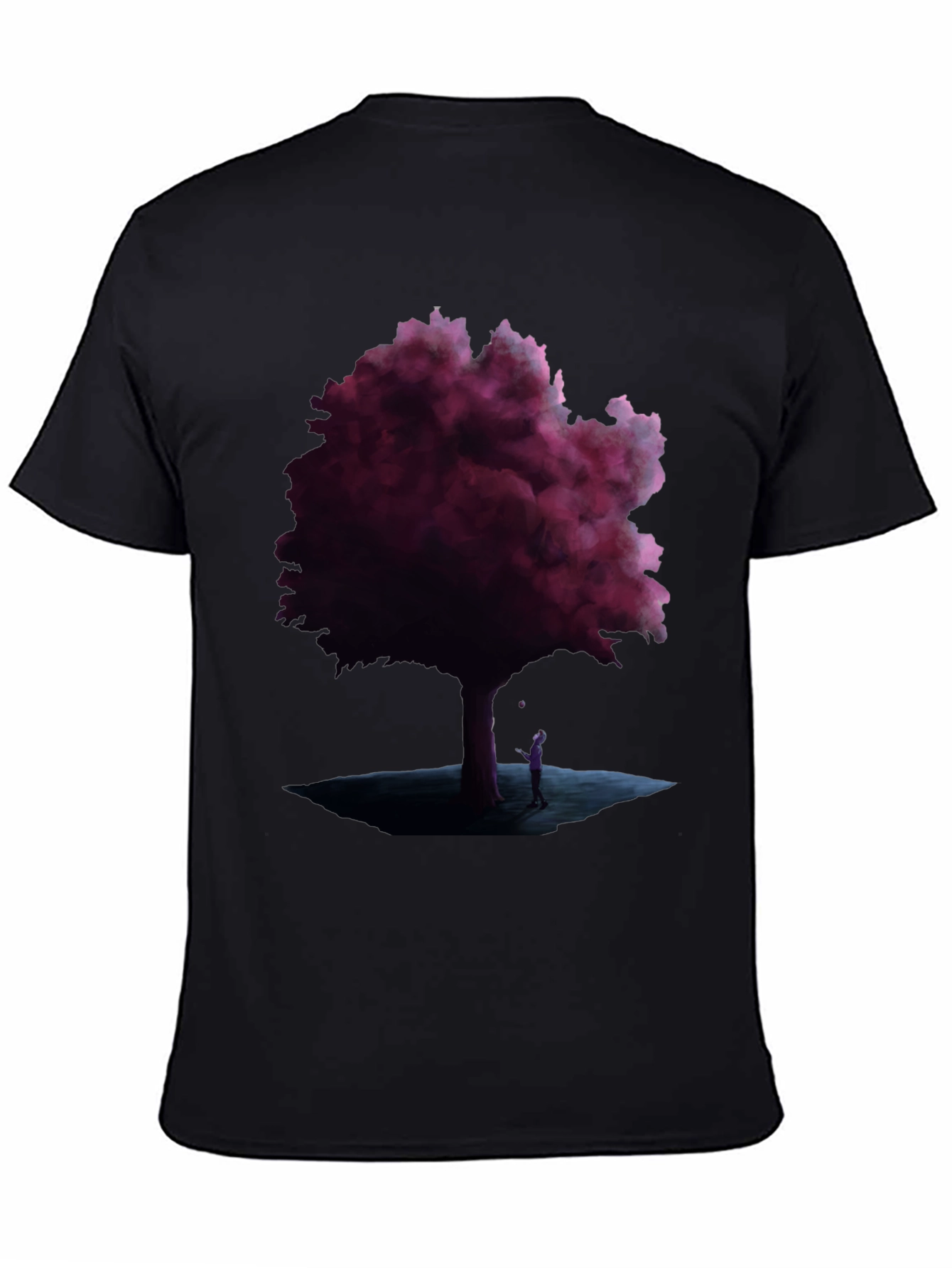Mystic Tree Graphic Tee - Black Cotton Blend - 4