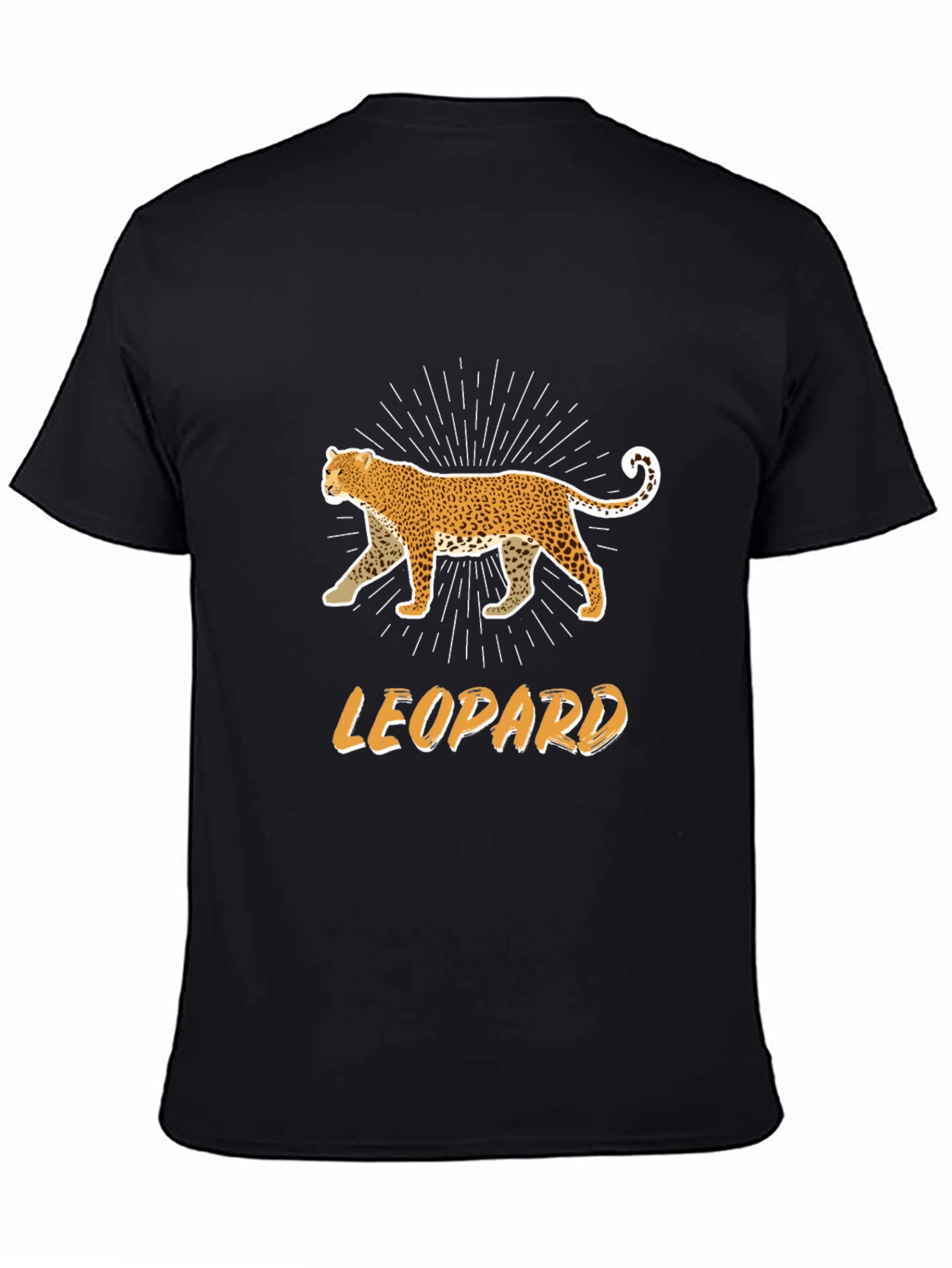 Black Leopard Graphic T-Shirt - Black Cotton Tee view 4