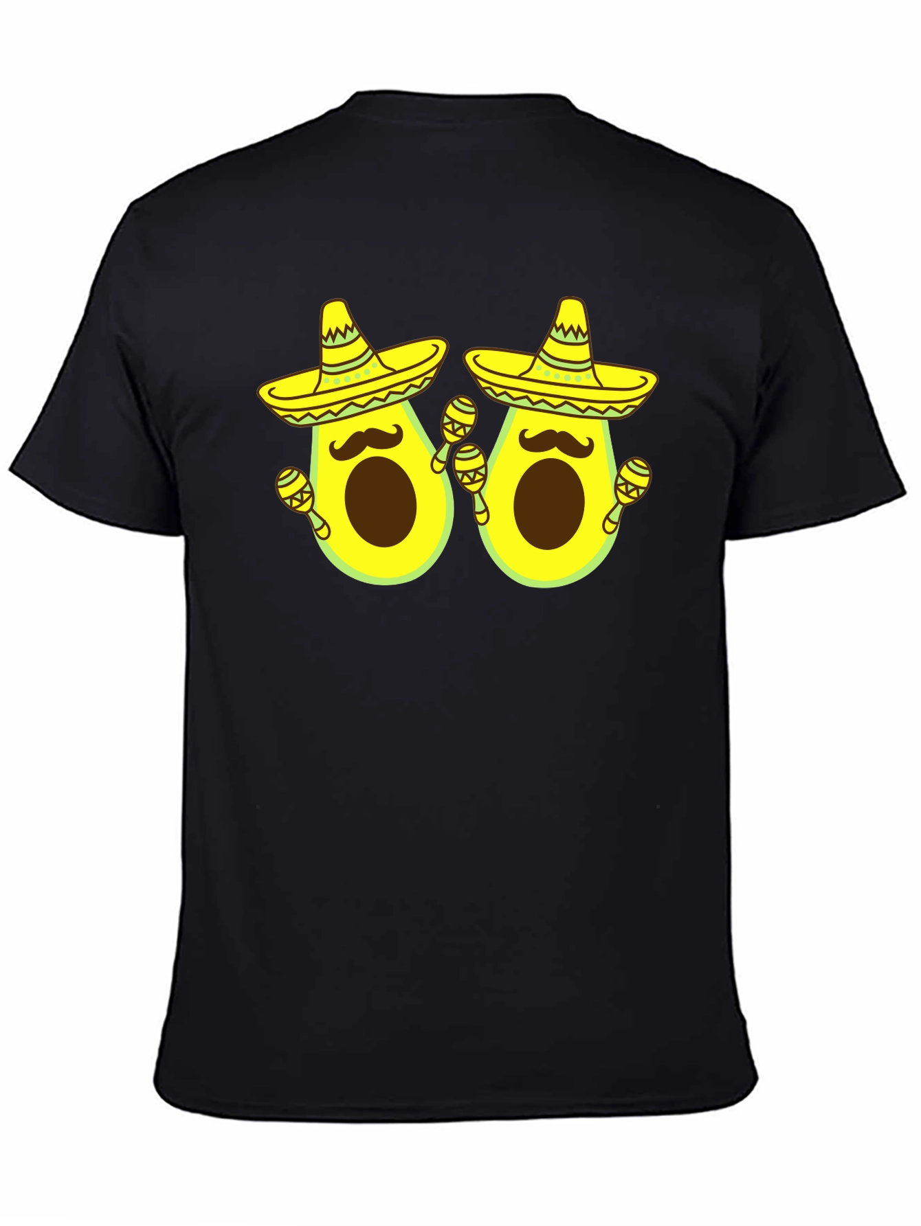 Black Funny Avocado Fiesta T-Shirt view 4