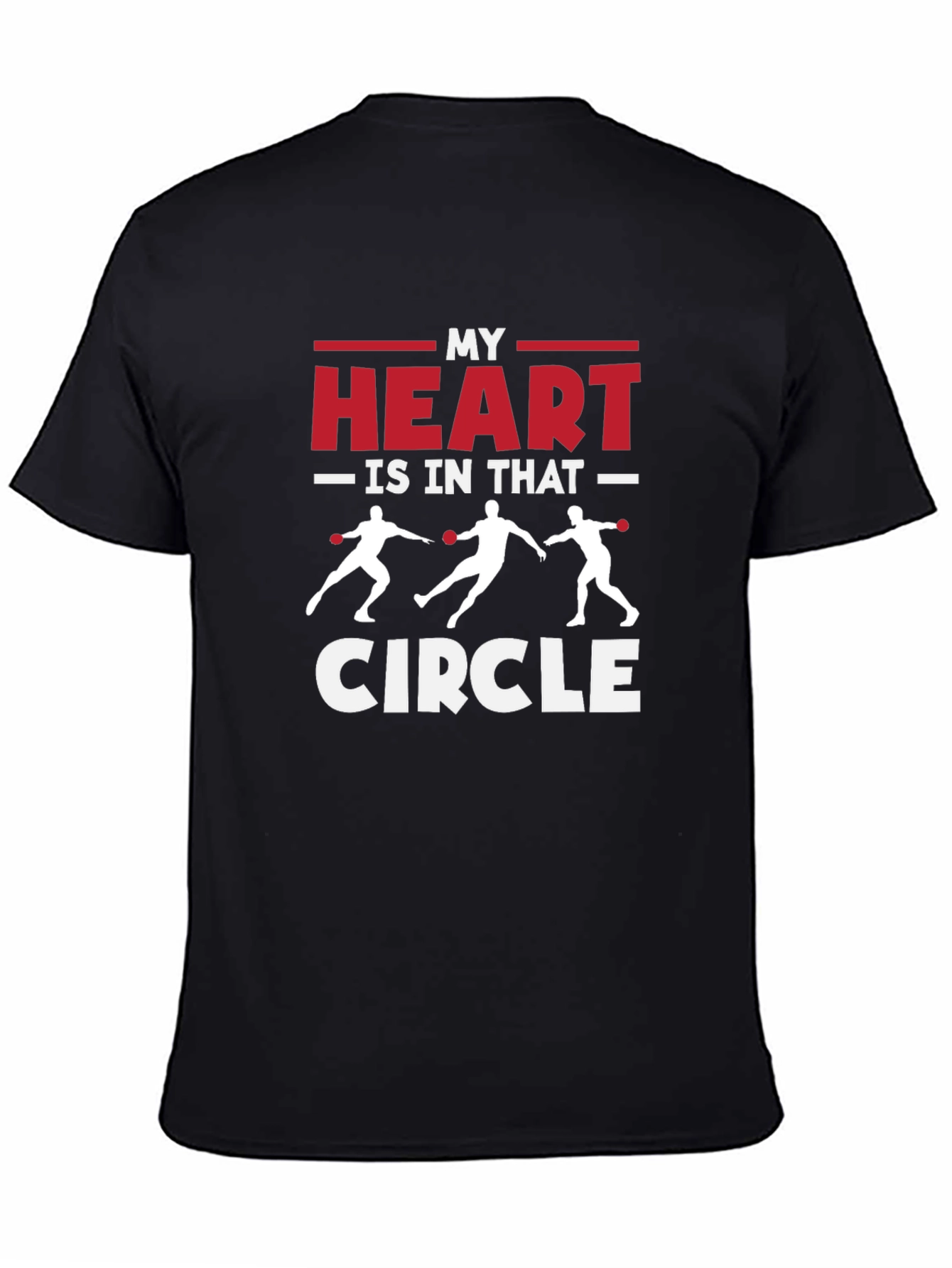 Black Heart in The Circle T-Shirt Dodgeball Design view 4