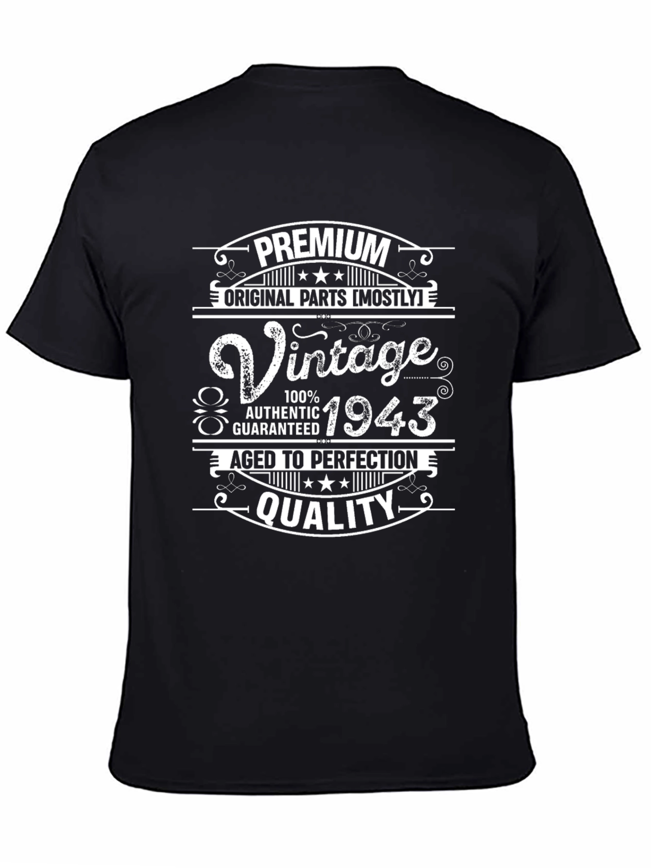 Black Premium Vintage 1943 T-Shirt, Original Parts - Mostly Guaranteed view 4