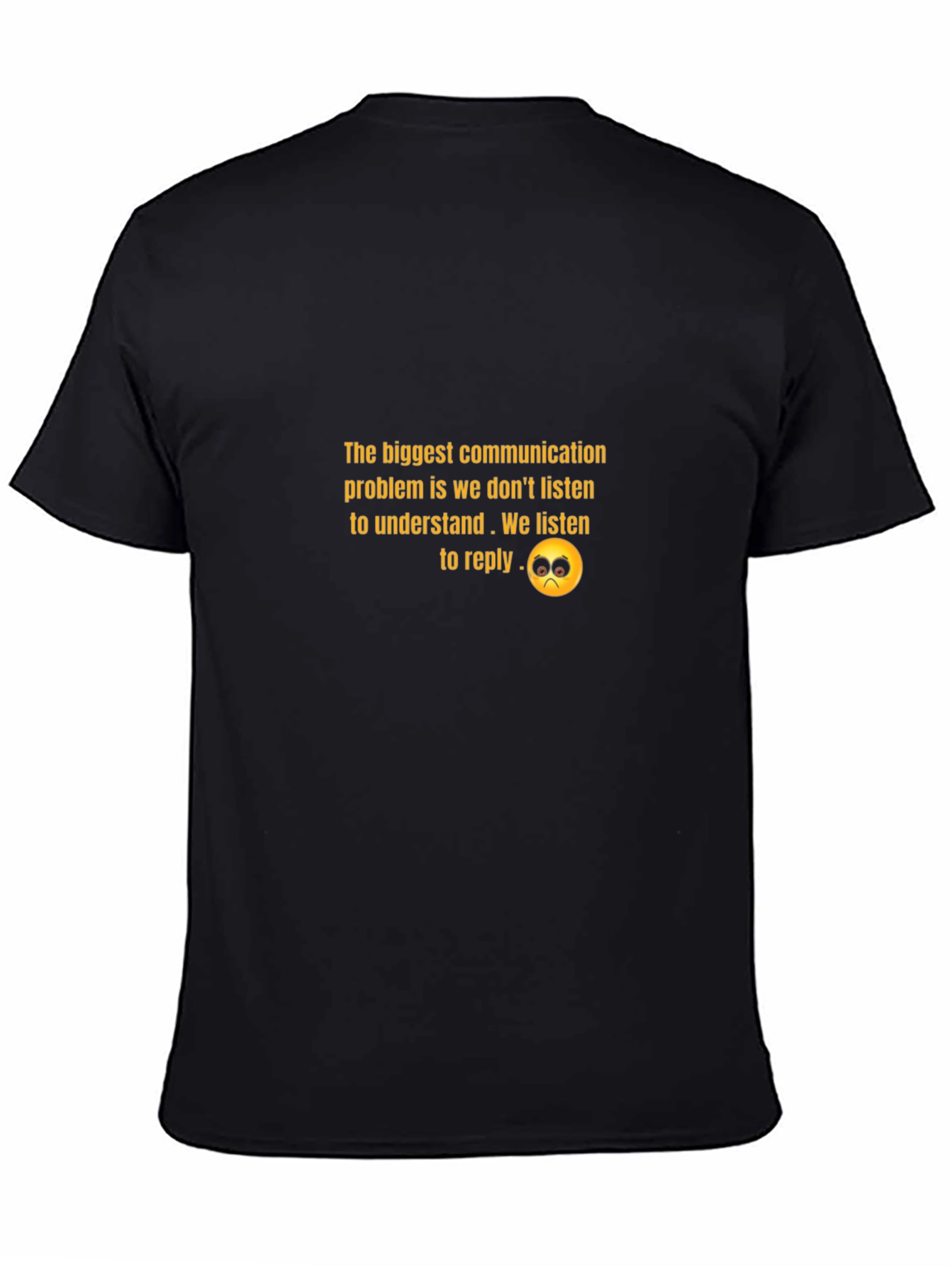 Black Communication Problem Black T-Shirt view 4