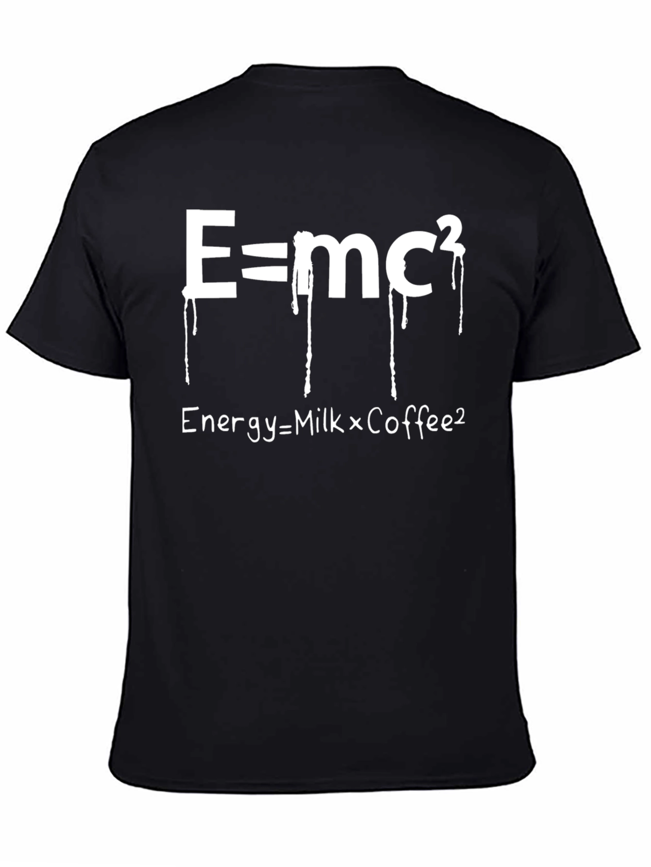 Black E=mc² Coffee T-Shirt - Energy Formula Tee view 4