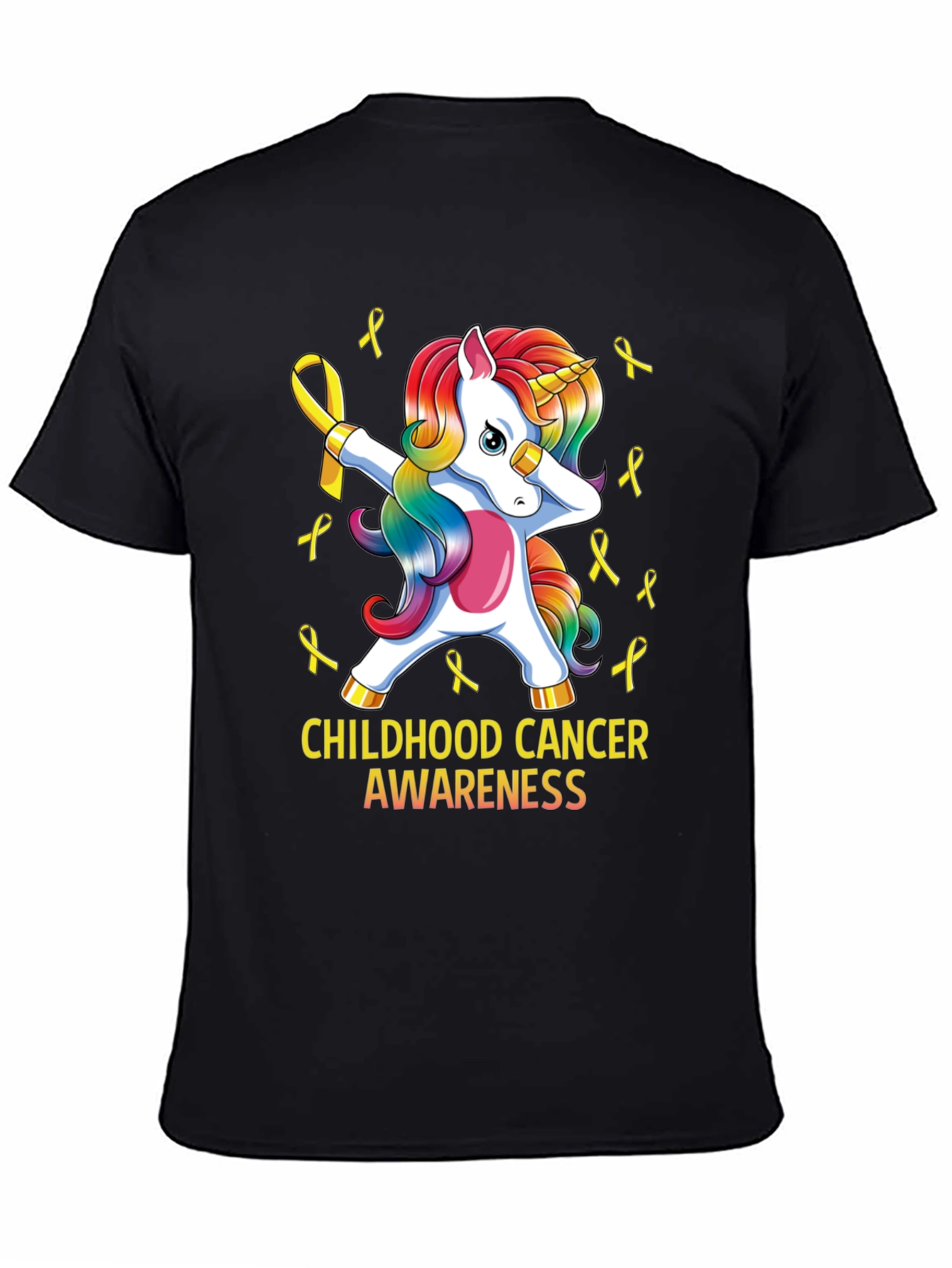 Childhood Cancer Awareness Unicorn Ribbon T-Shirt - 4