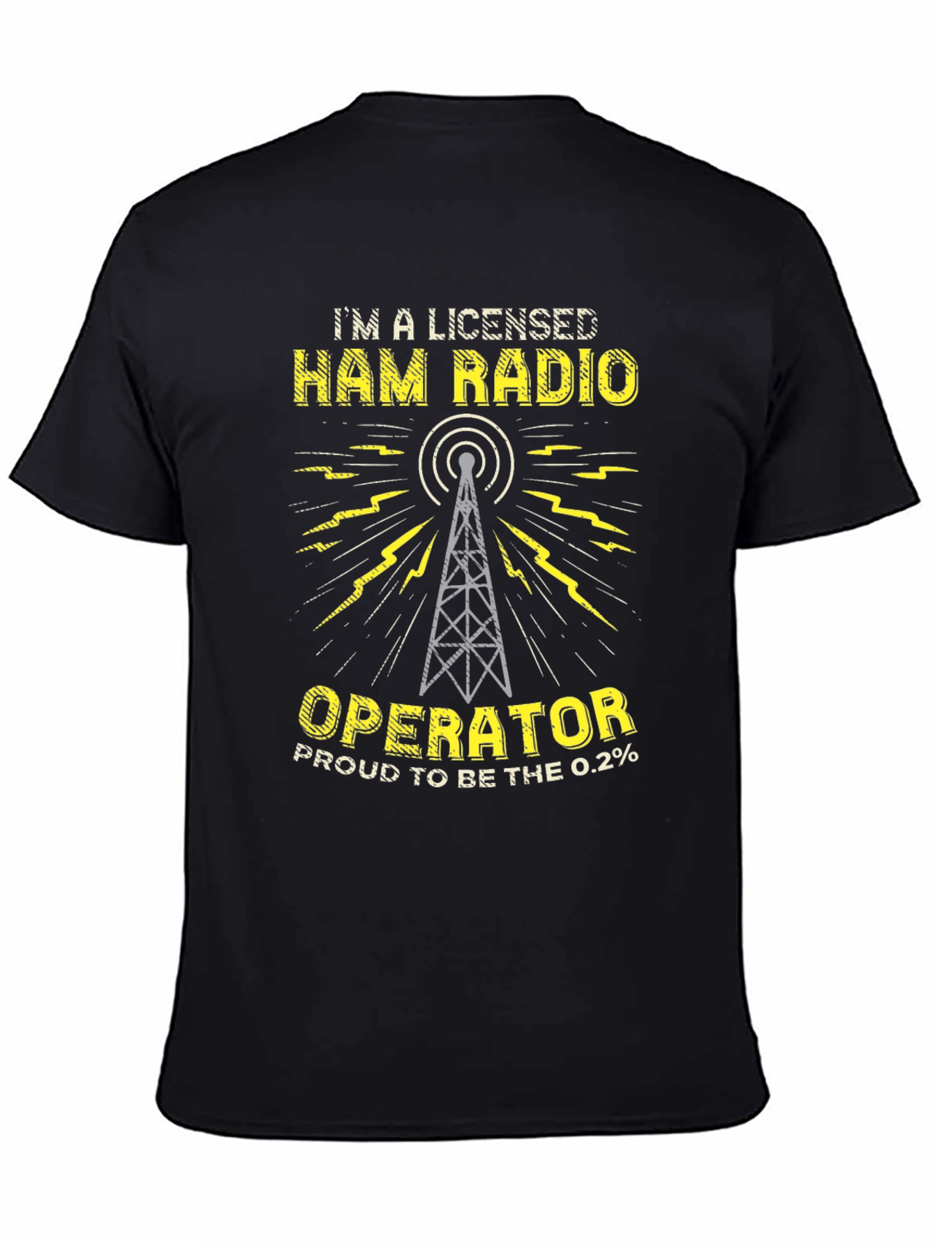 Black Licensed Ham Radio Operator T-Shirt view 4