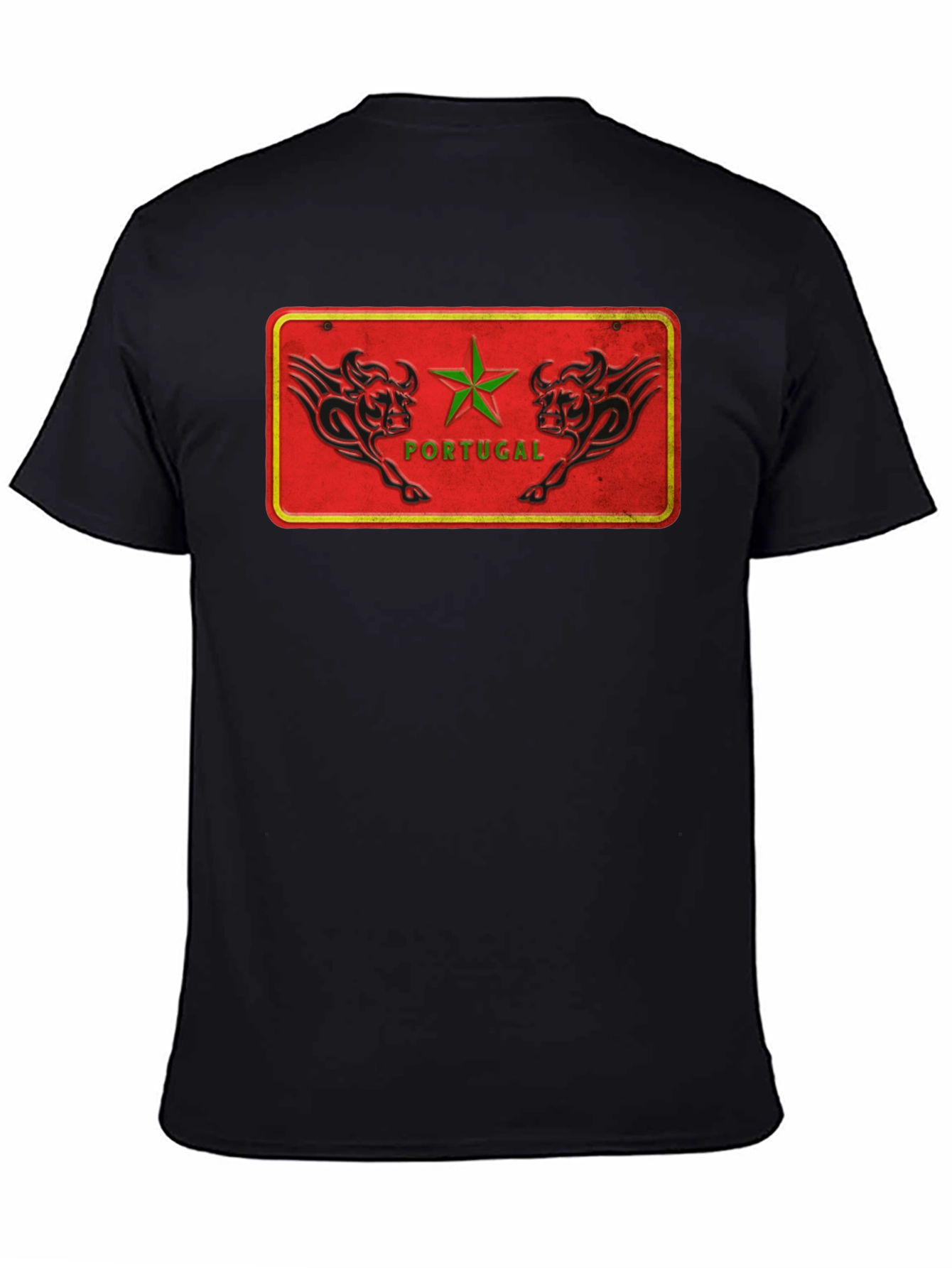 Black Portugal Bulls Graphic Tee - Cool Design Shirt view 4
