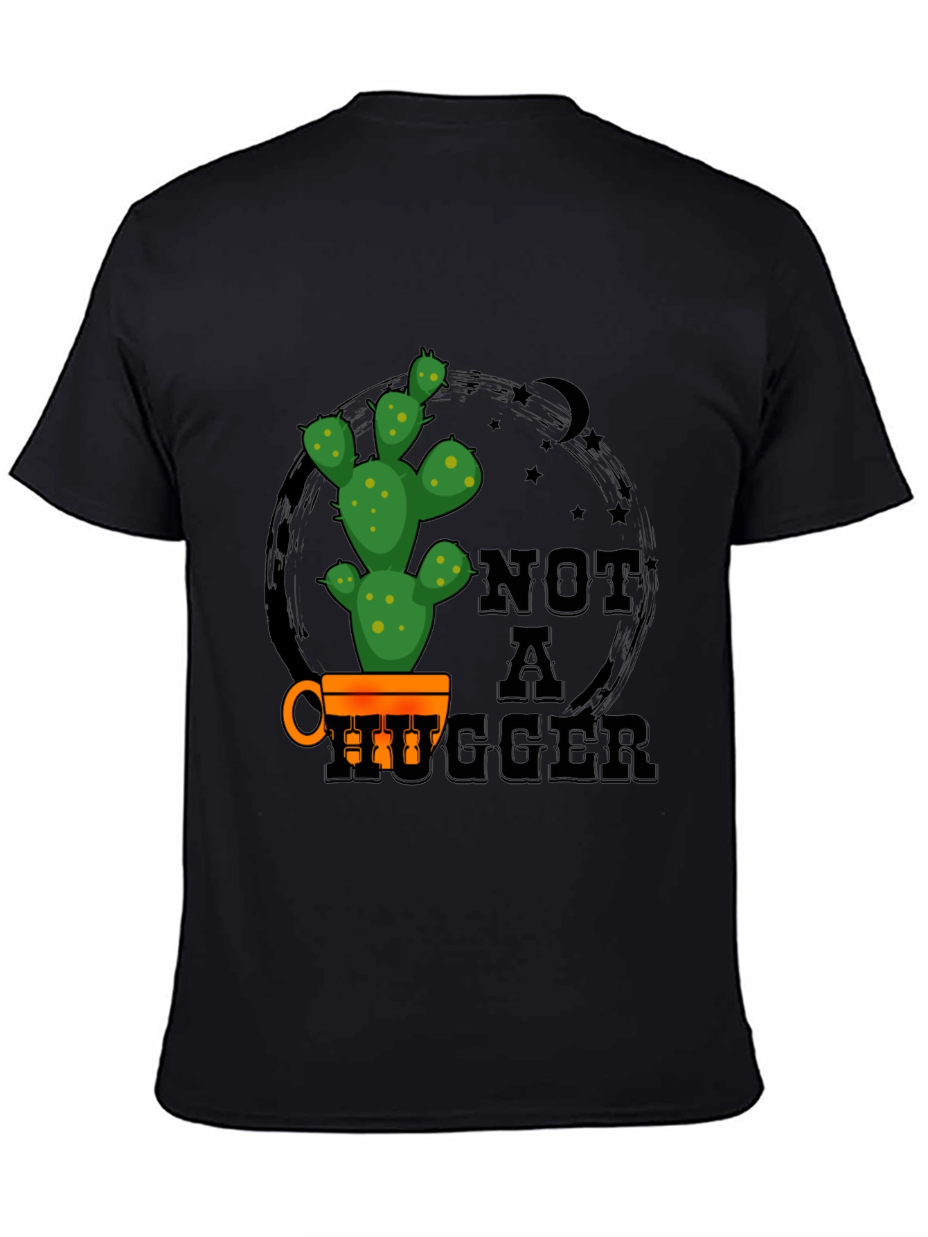 Black Not a Hugger Cactus Graphic Tee view 4