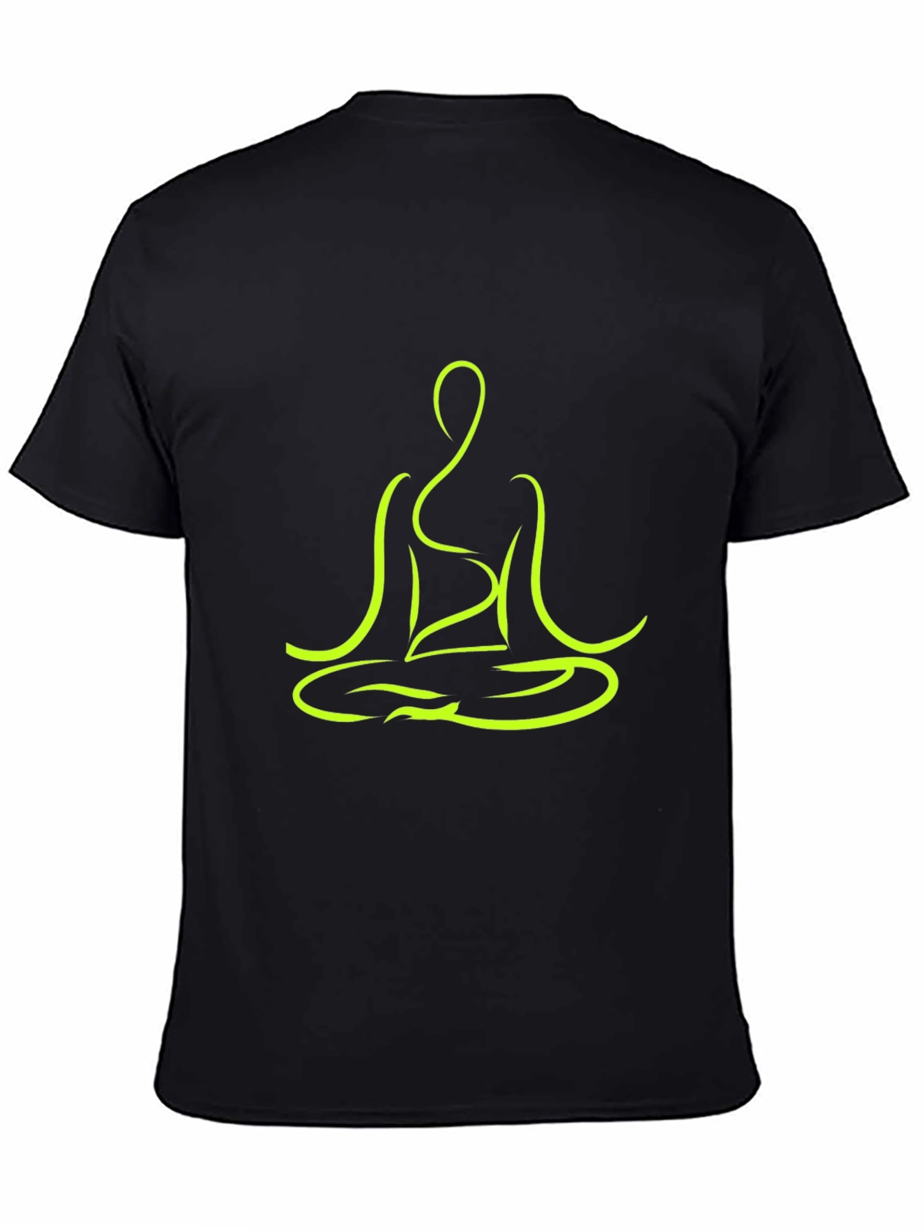 Black Yoga Pose Graphic Tee - Black Cotton T-Shirt view 4