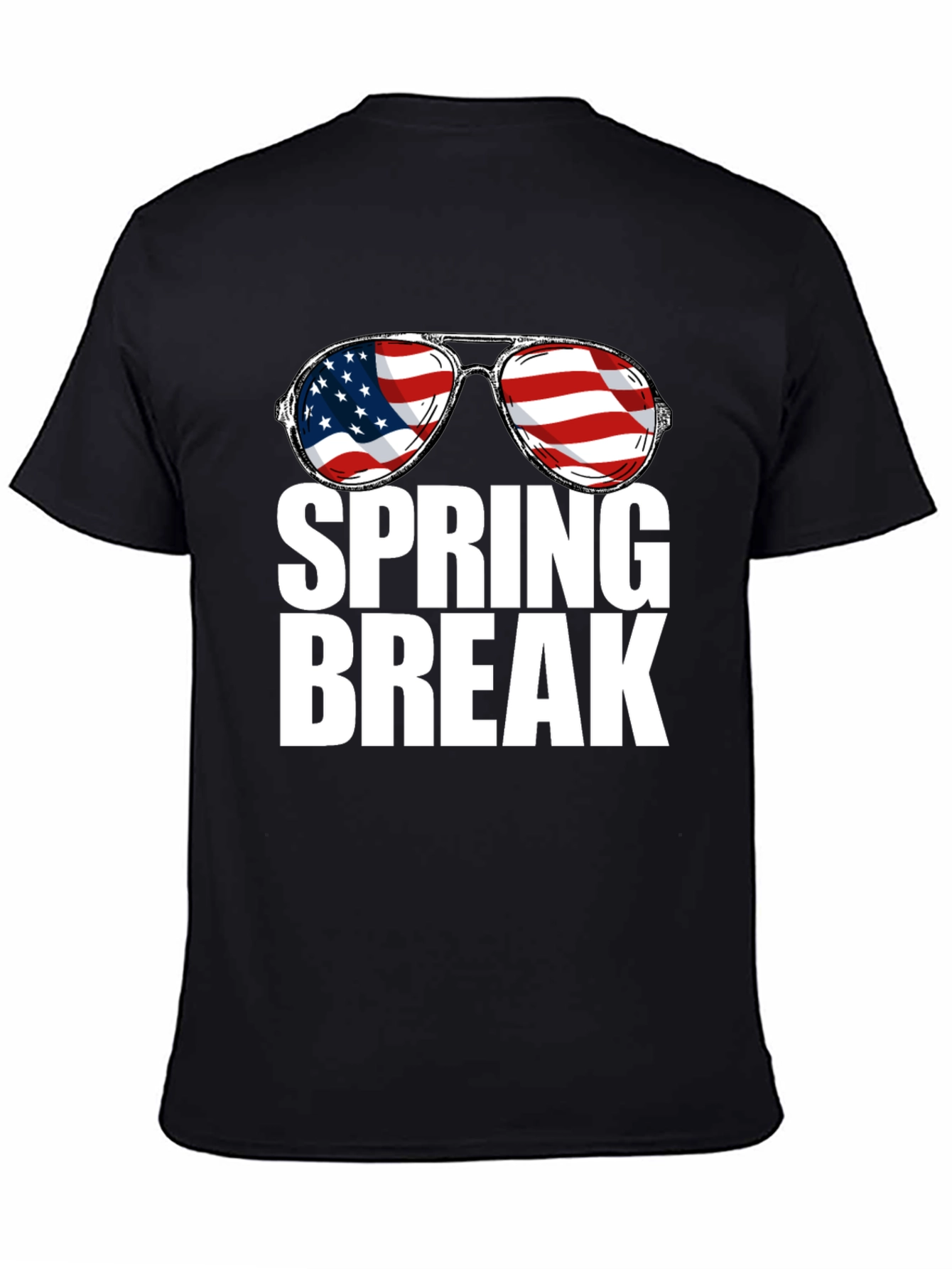 Spring Break USA Flag Sunglasses Graphic Tee - 4