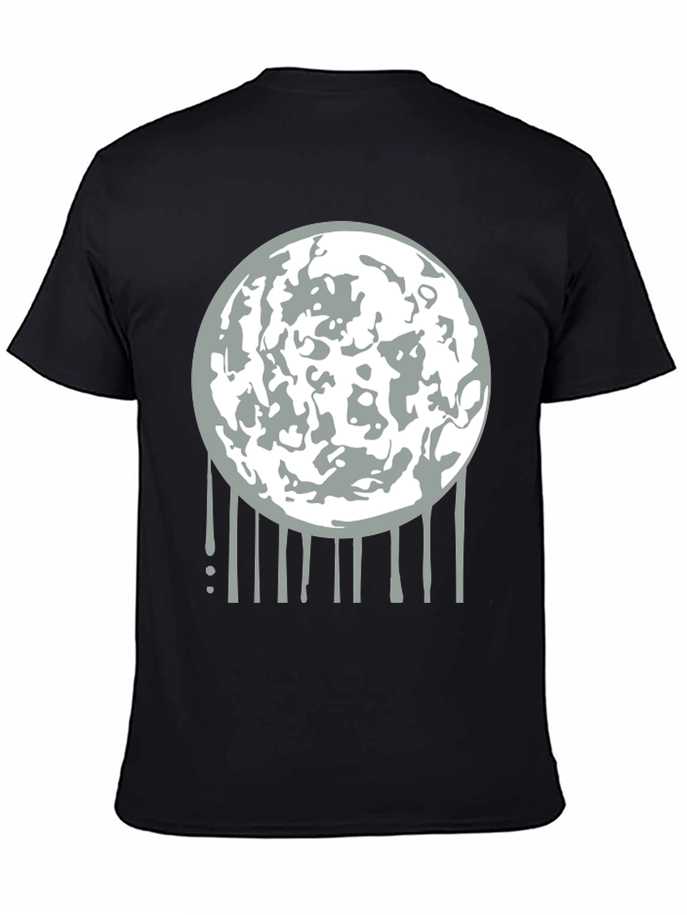 Black Lunar Drip Graphic Tee - Modern Streetwear view 4