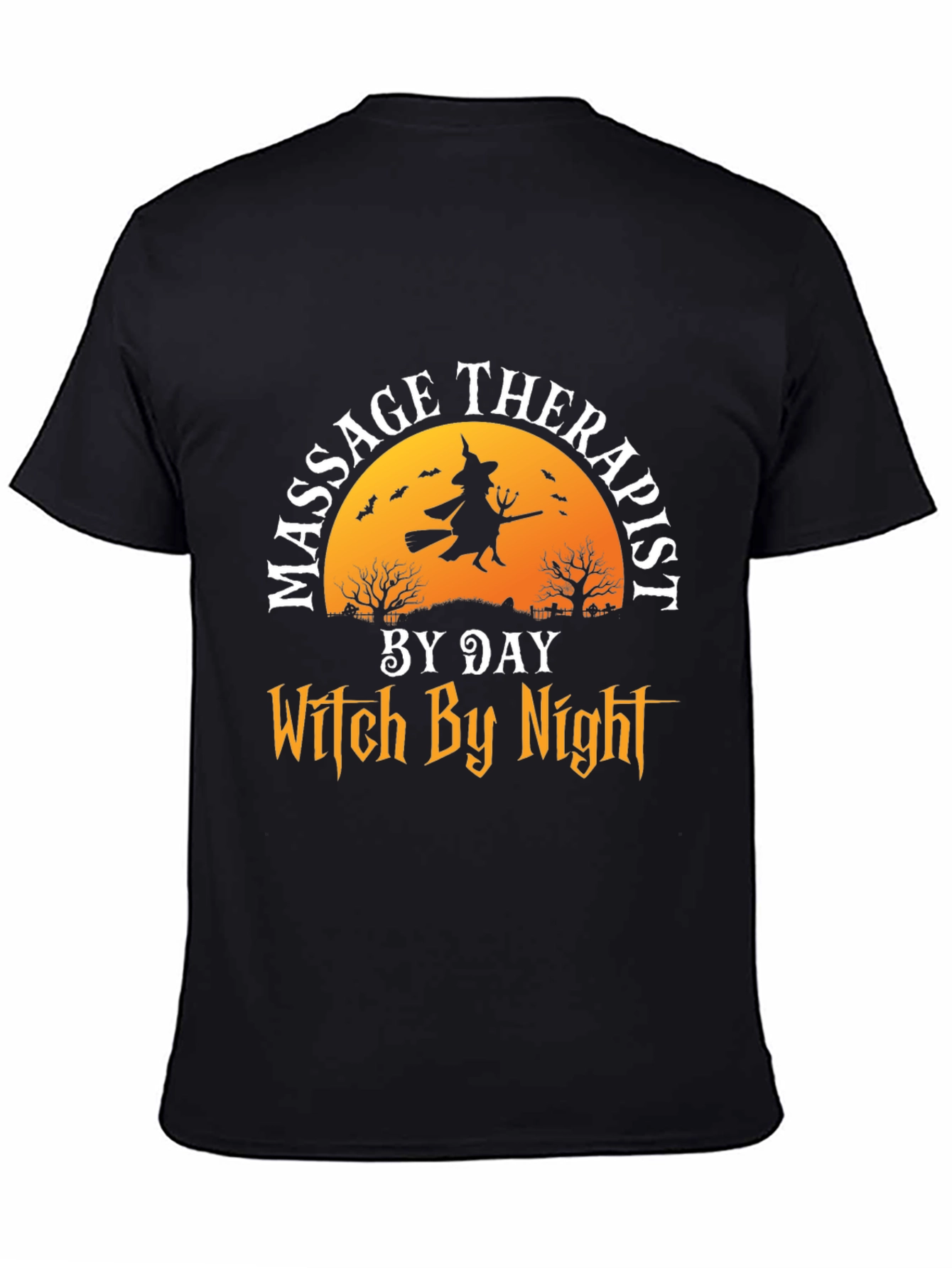 Black Massage Therapist Witch T-Shirt view 4
