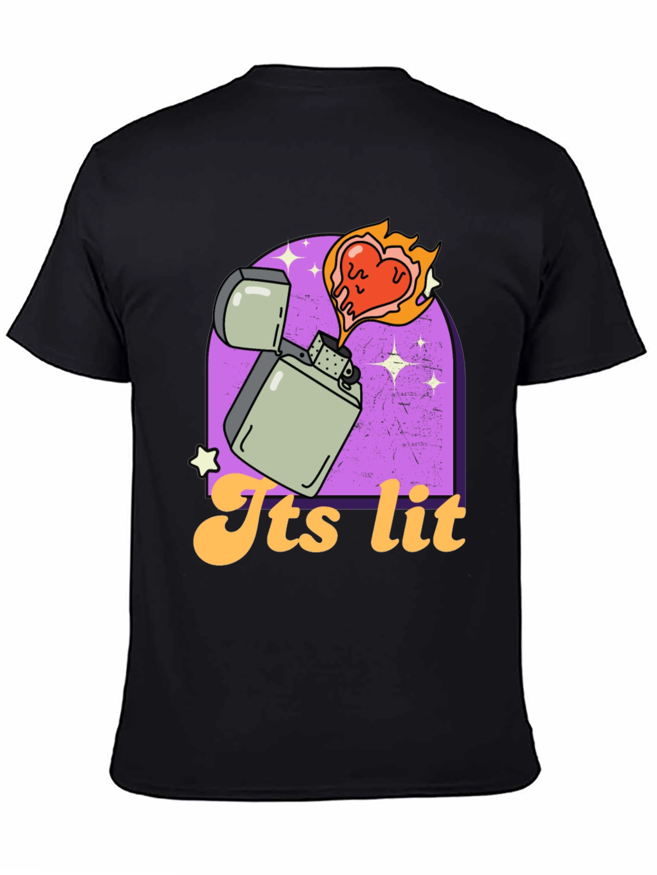 Black Its Lit T-Shirt - Novelty Graphic Tee view 4