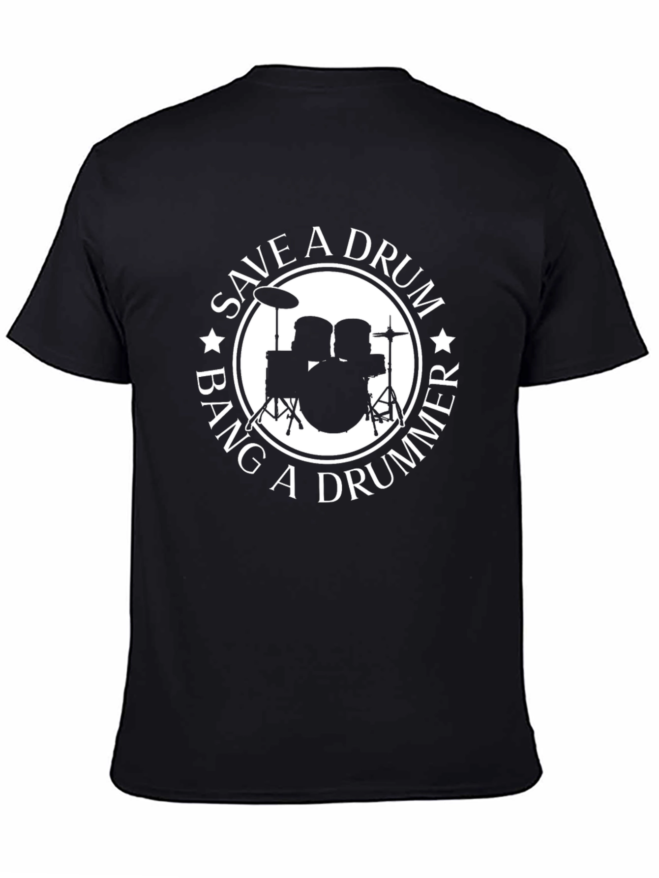 Black Save A Drum Bang A Drummer Black T-Shirt view 4