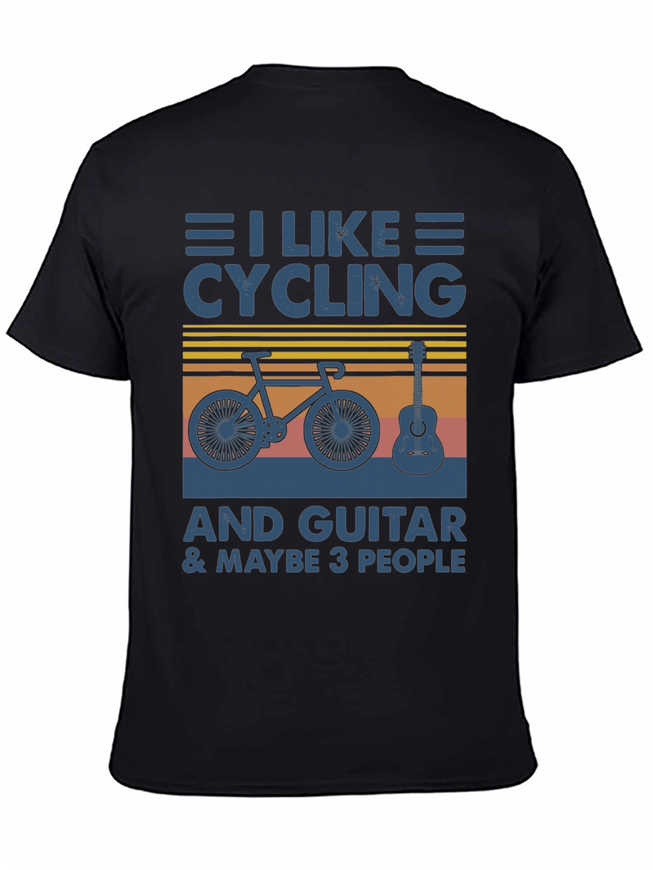 Black Cycling, Guitar & Maybe 3 People T-Shirt view 4