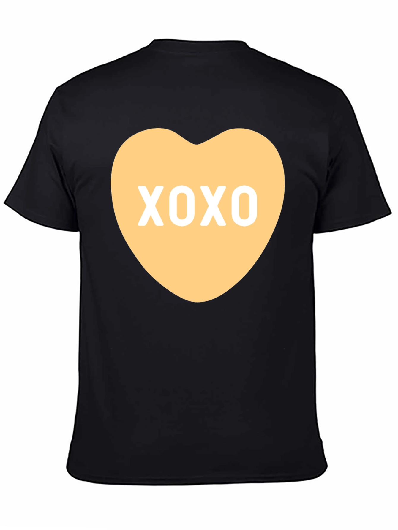 Black XOXO Heart Graphic Tee - Valentine's Day Shirt view 4