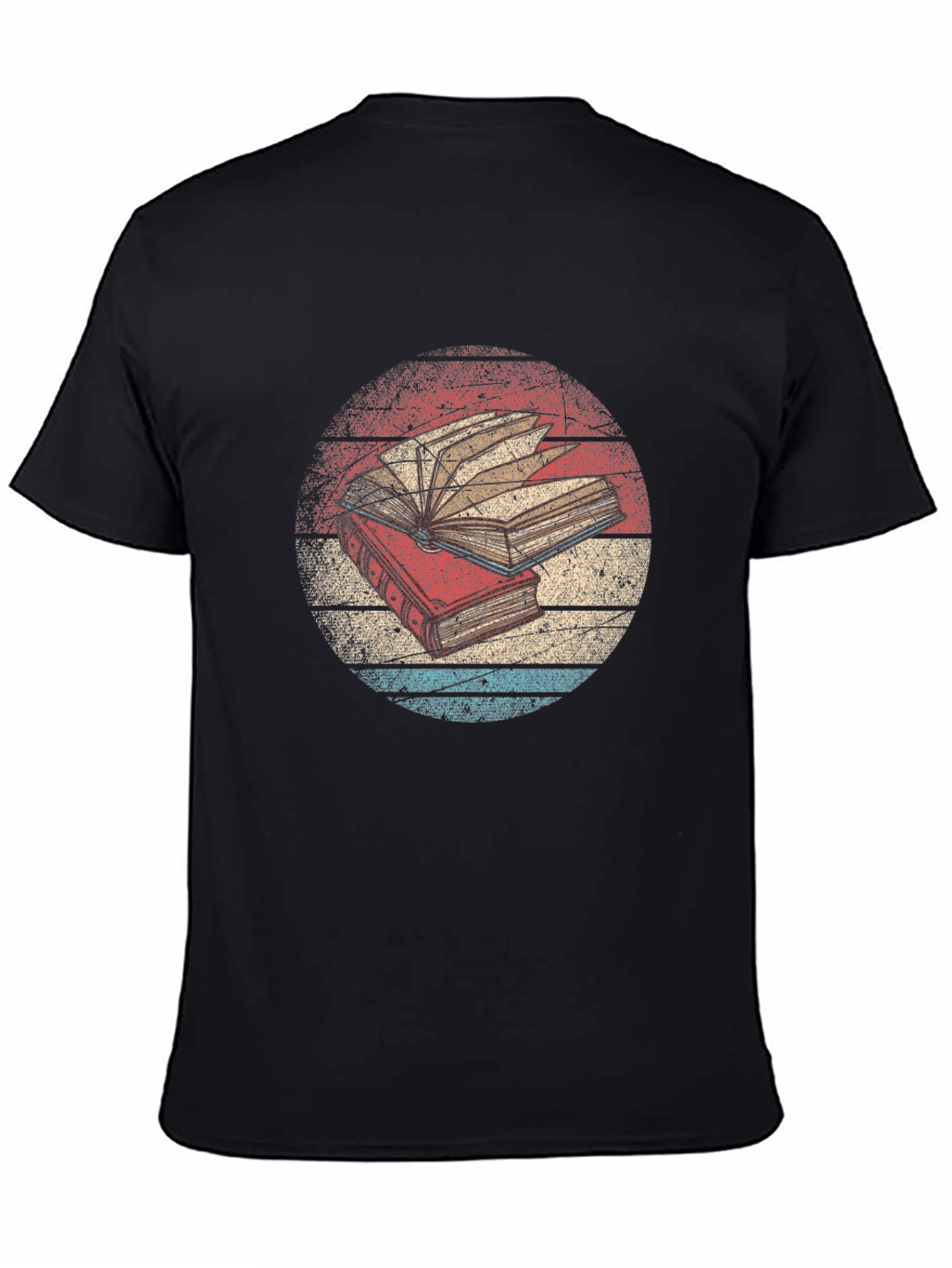 Black Vintage Book Lover T-Shirt - Read On! view 4
