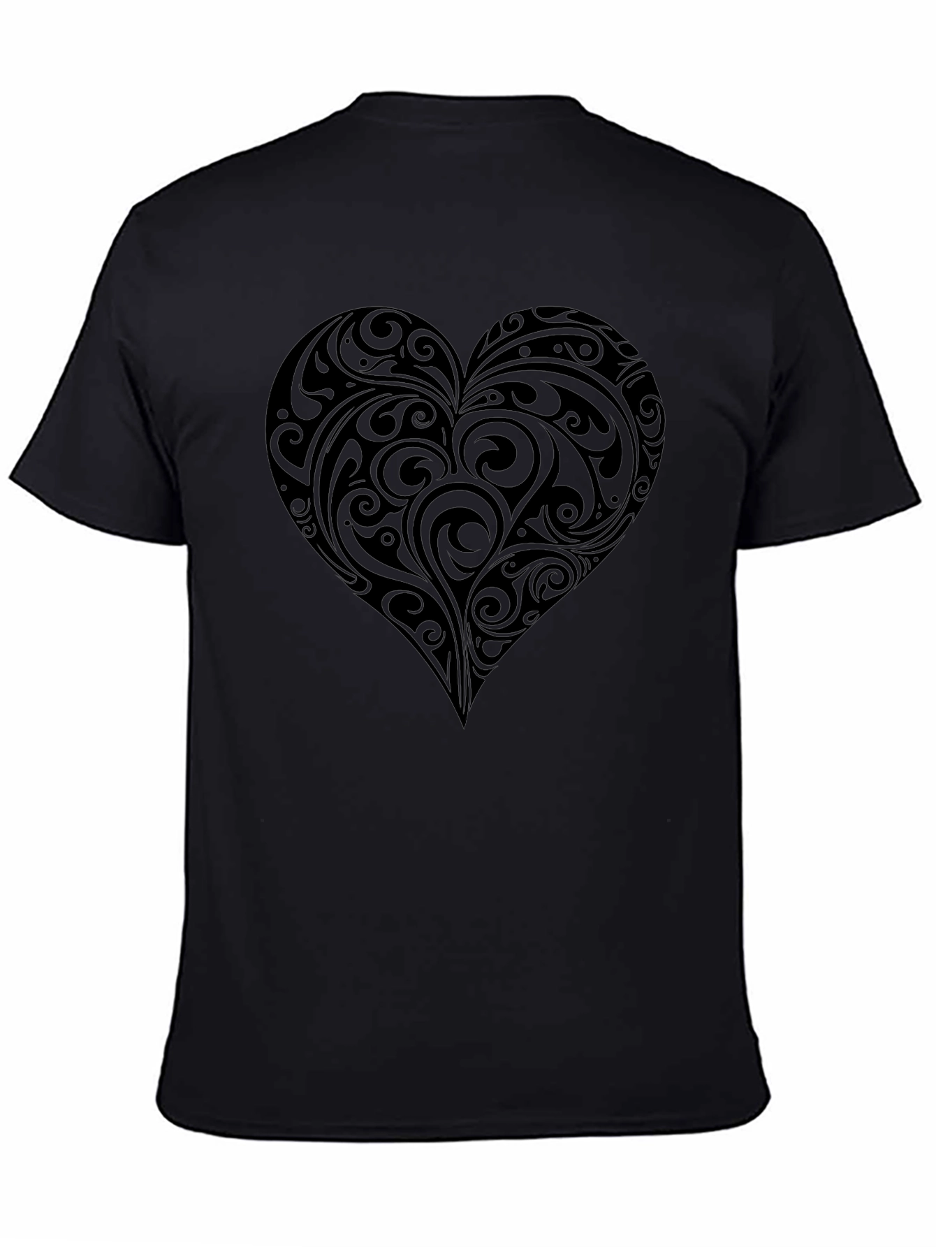 Black Heart Swirl Graphic Tee - Men's Black T-Shirt view 4