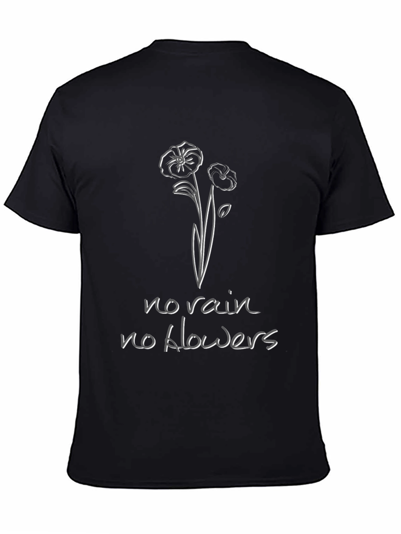 Black No Rain No Flowers Graphic Tee - Black view 4