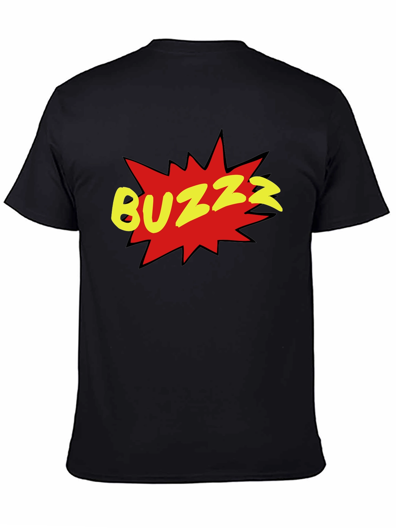 Black BUZZ Graphic Tee - Black Short Sleeve Crew Neck view 4