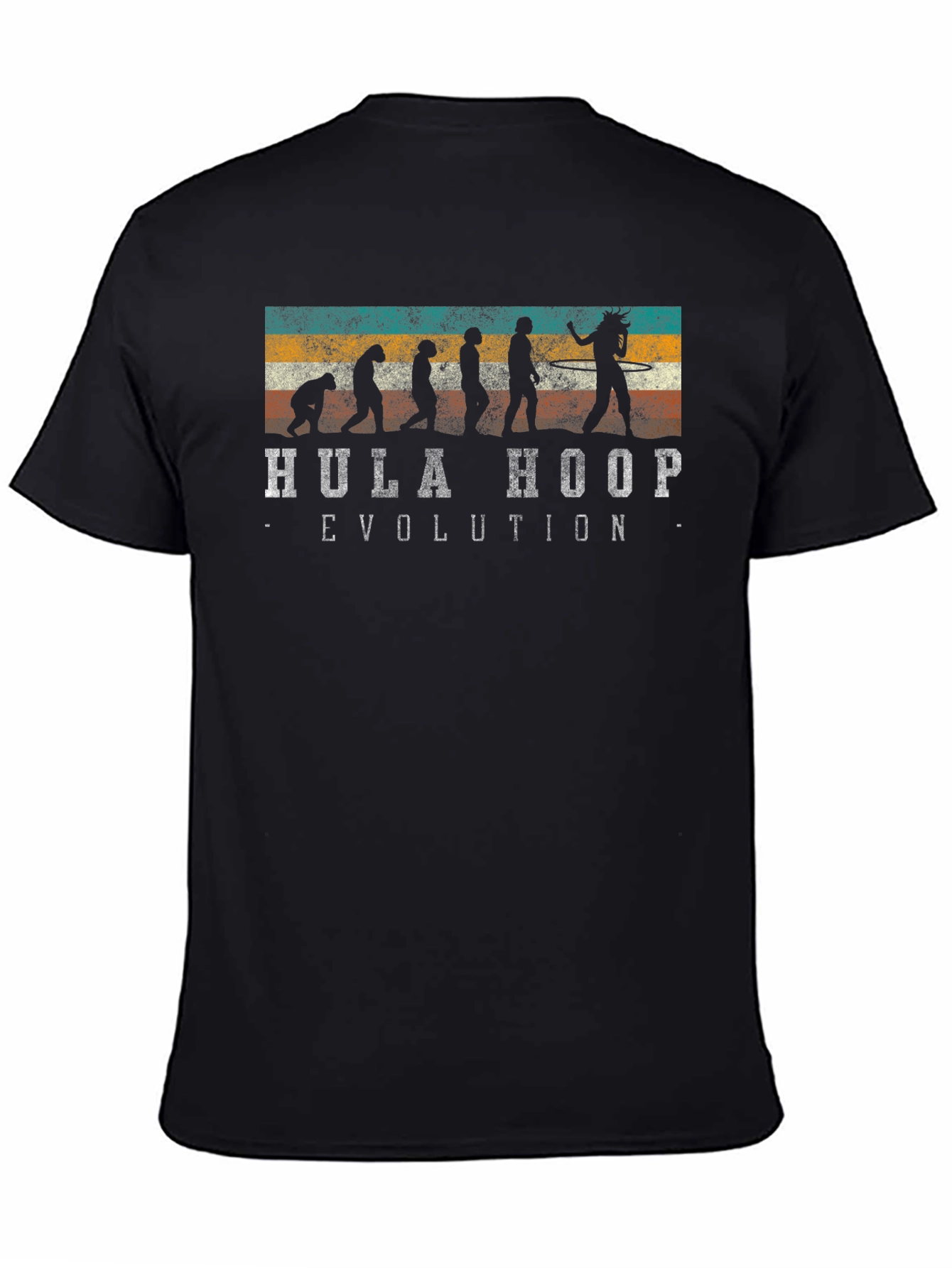 Black Hula Hoop Evolution Graphic T-Shirt view 4