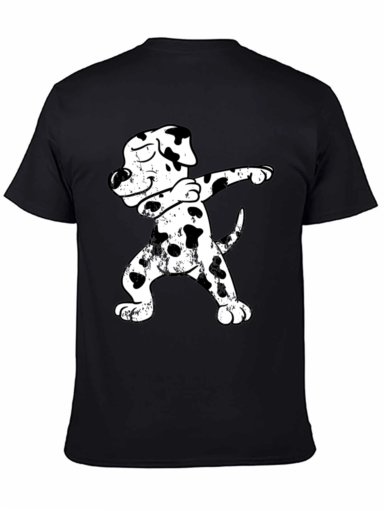 Black Dabbing Dalmatian T-Shirt - Funny Dog Tee view 4