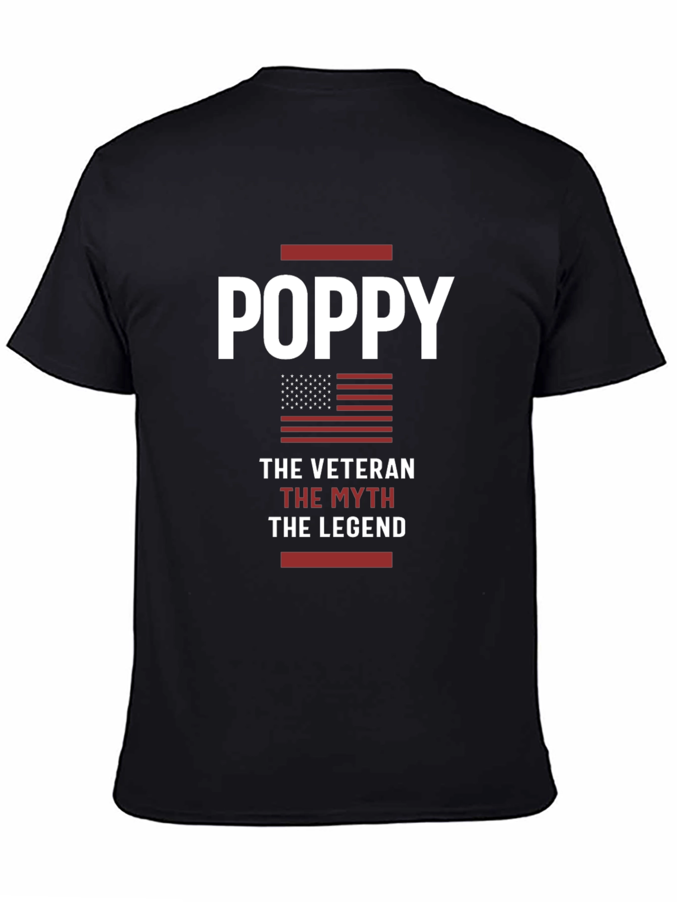 Black Poppy Veteran, Myth, Legend T-Shirt view 4