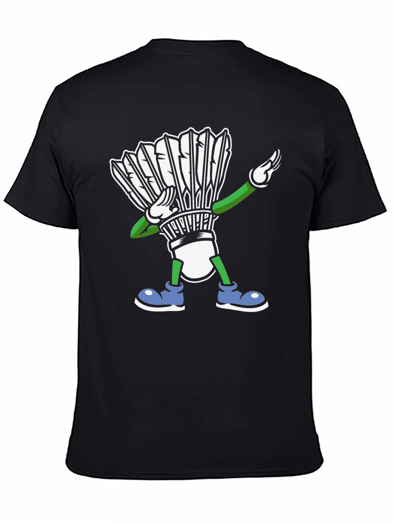 Black Dabbing Shuttlecock T-Shirt Badminton view 4