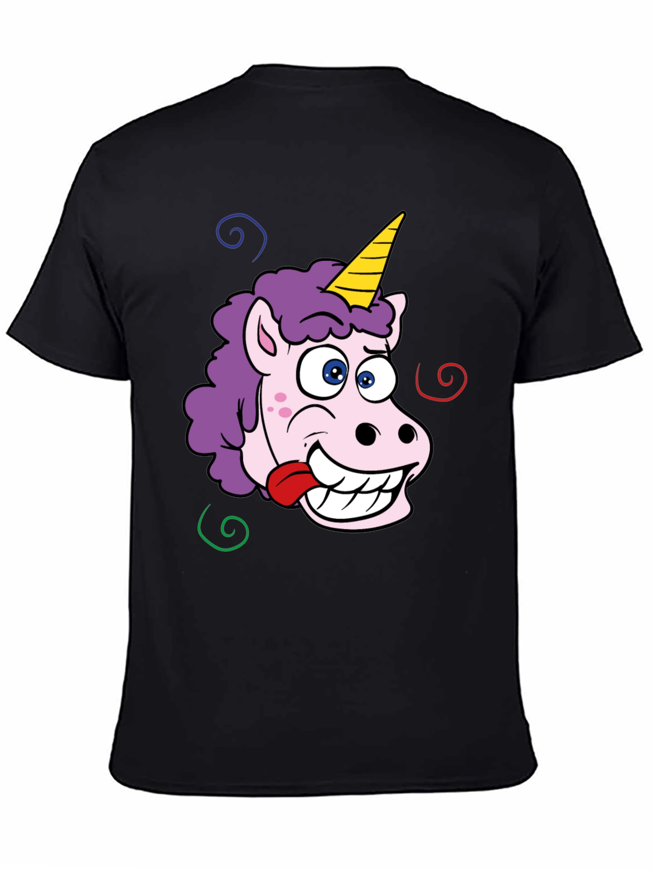 Black Funny Unicorn T-Shirt view 4