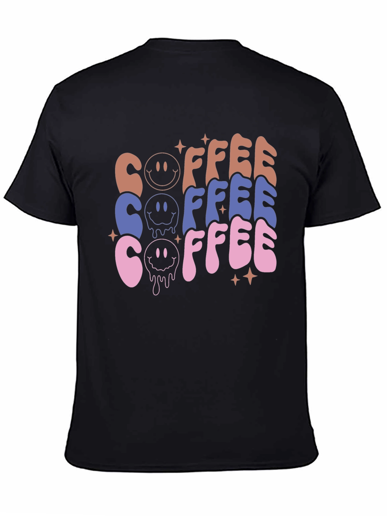 Black Retro Coffee Graphic Tee - Unisex Casual view 4