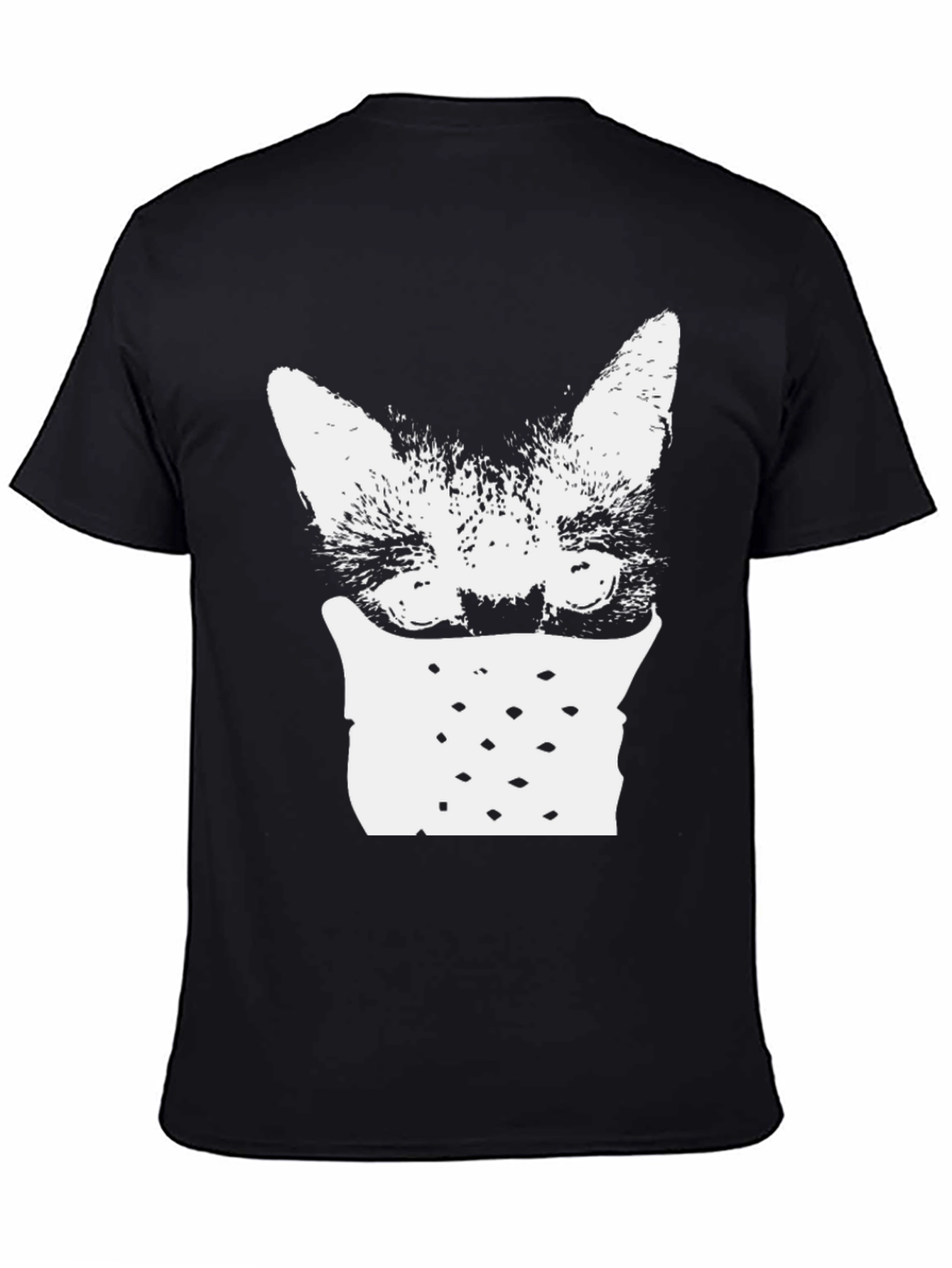 Black Cat Mask Graphic Tee - Black view 4
