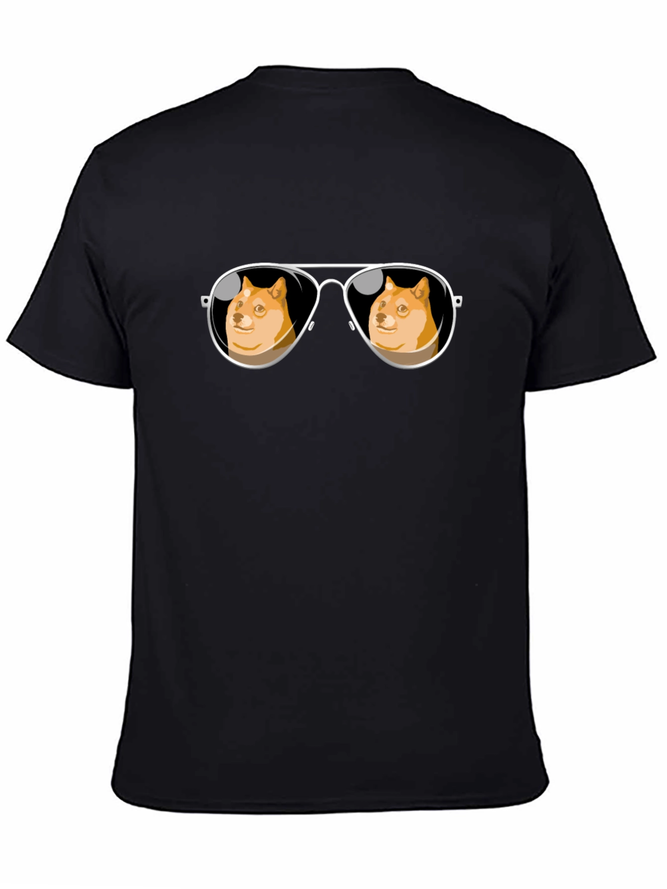 Black Doge Meme Sunglasses T-Shirt - Trendy Black Tee view 4