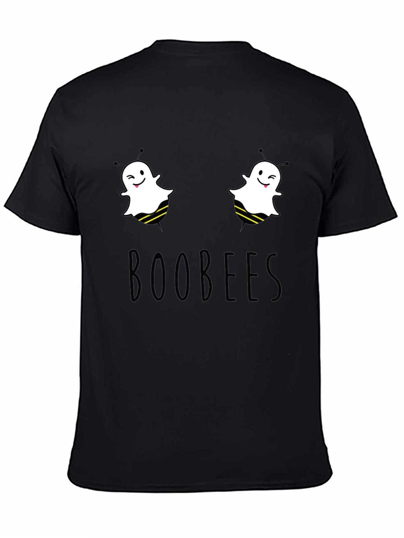 Black Boobees Graphic Tee - Funny Ghost Bee Pun T-Shirt view 4