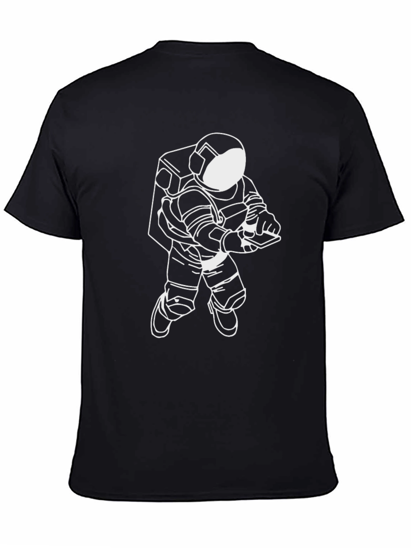 Black Astronaut Graphic T-Shirt - Black Crew Neck Tee view 4