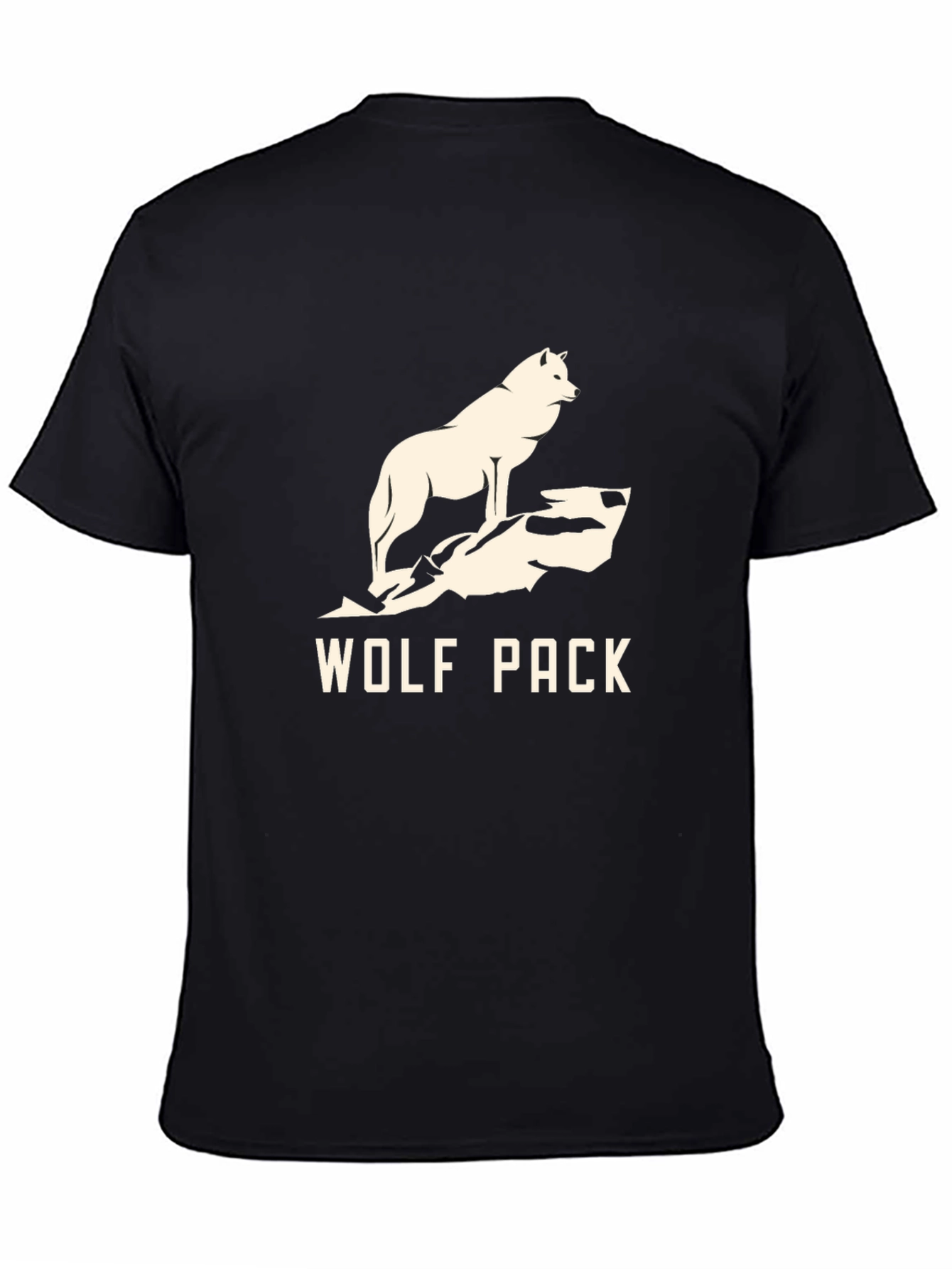 Black Wolf Pack Graphic Tee - Black Cotton Blend view 4