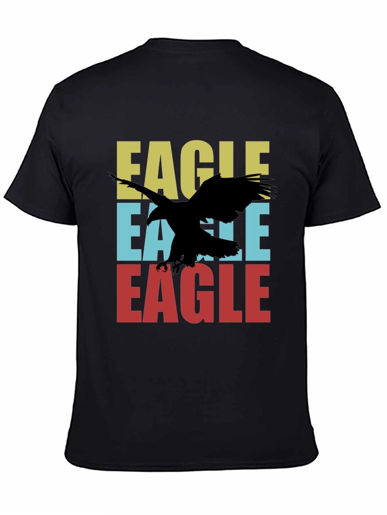 Black Retro Eagle Graphic Tee - Cool Bird Lover Design view 4