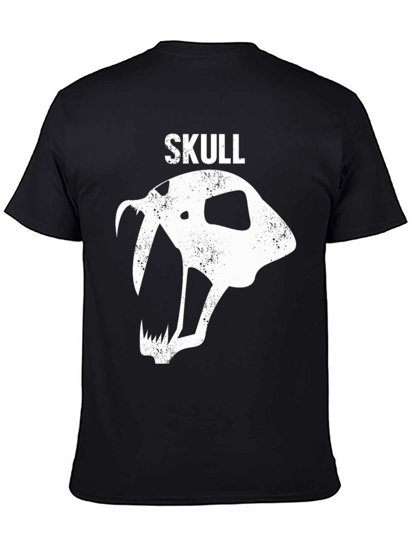 Black Skull Graphic Tee - Distressed Print view 4