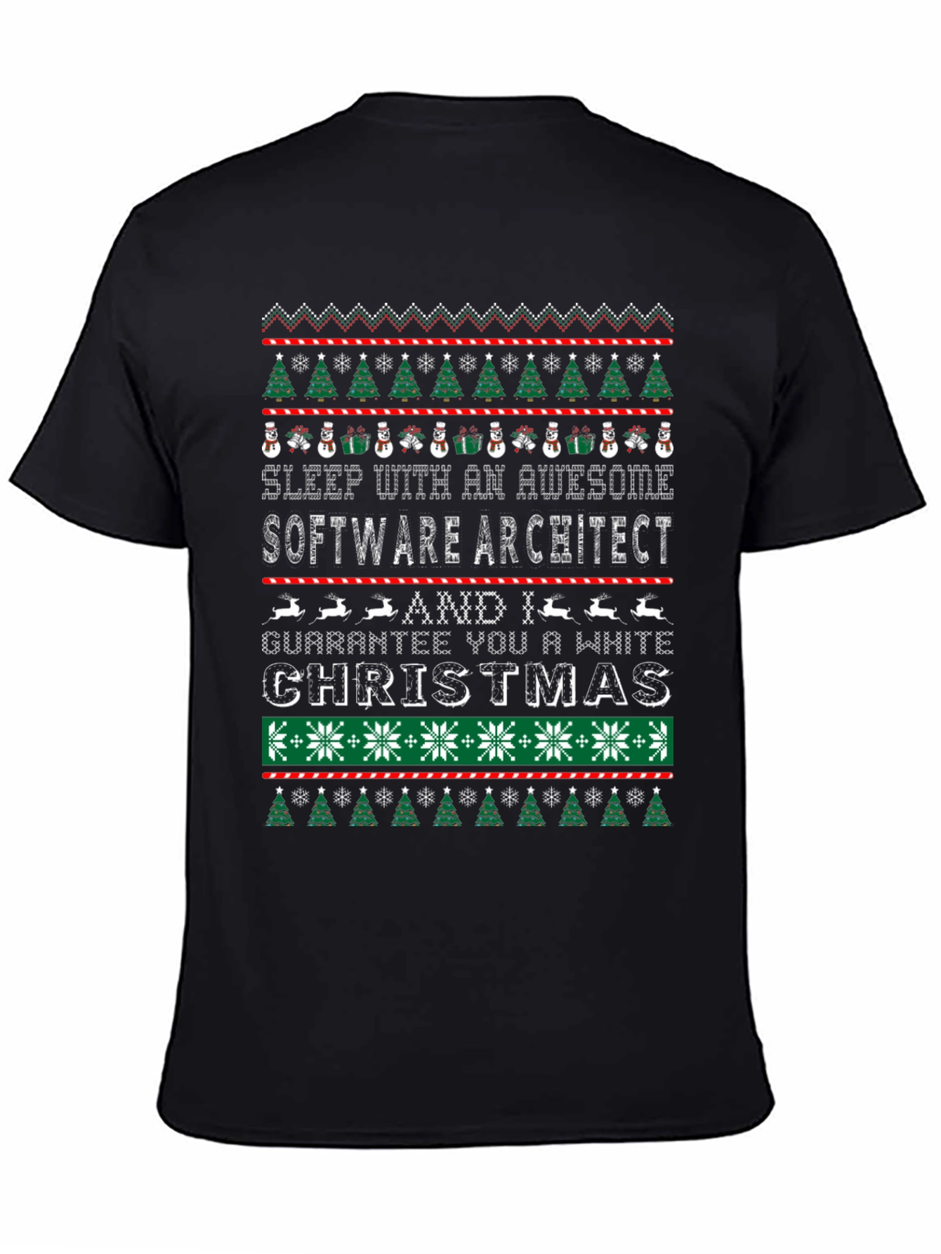 Black Software Architect Ugly Christmas T-Shirt view 4