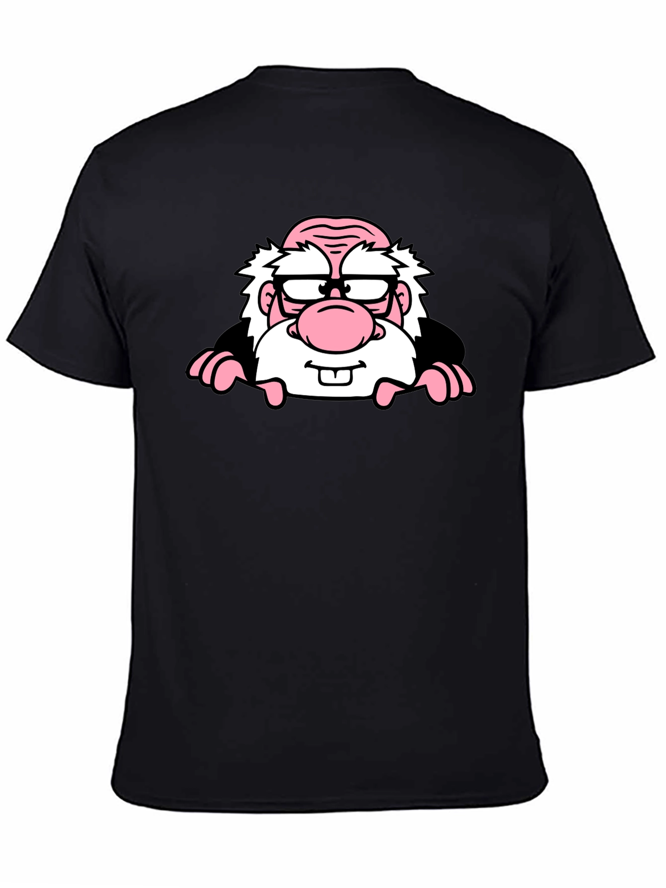 Black Cartoon Character Graphic Print Black T-Shirt view 4