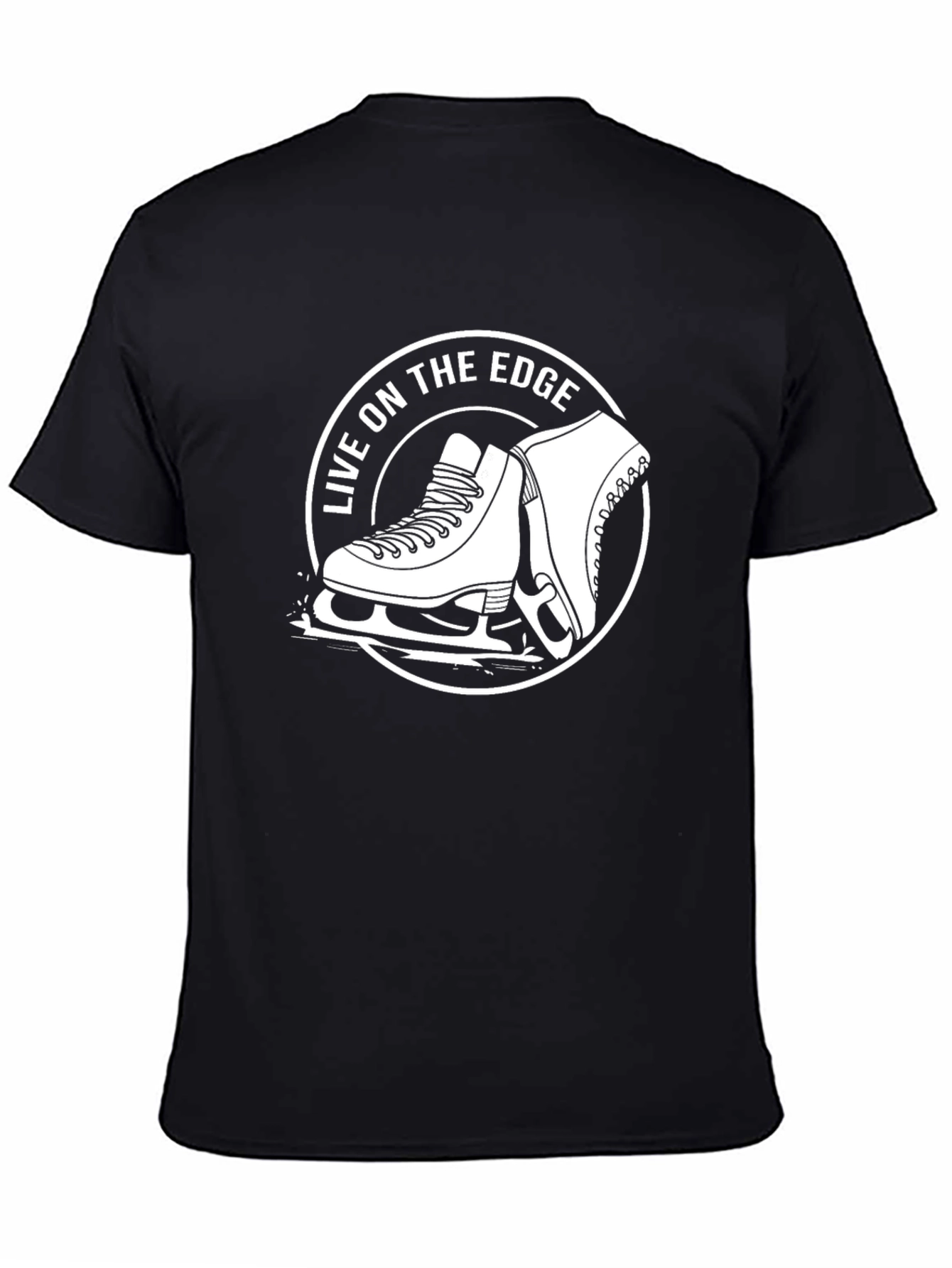 Black Live on the Edge Ice Skate T-Shirt view 4