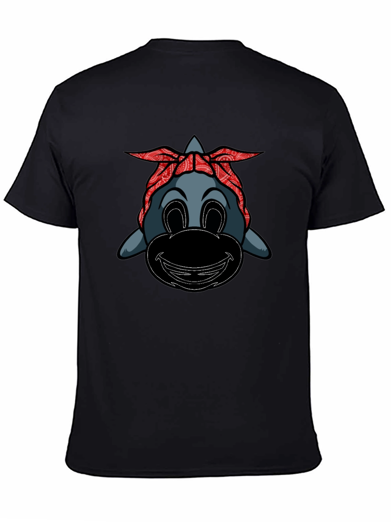 Black Cartoon Gangster Dolphin Graphic Tee view 4