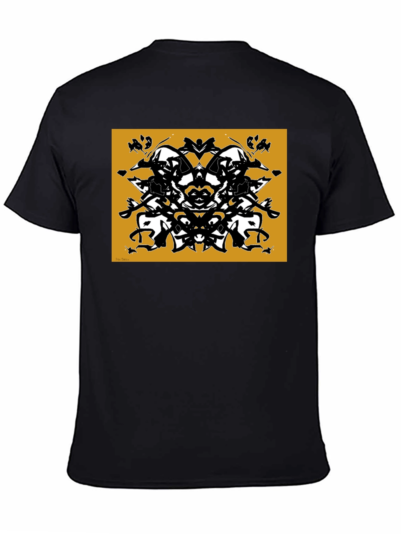 Black Abstract Rorschach Inkblot Graphic Tee view 4