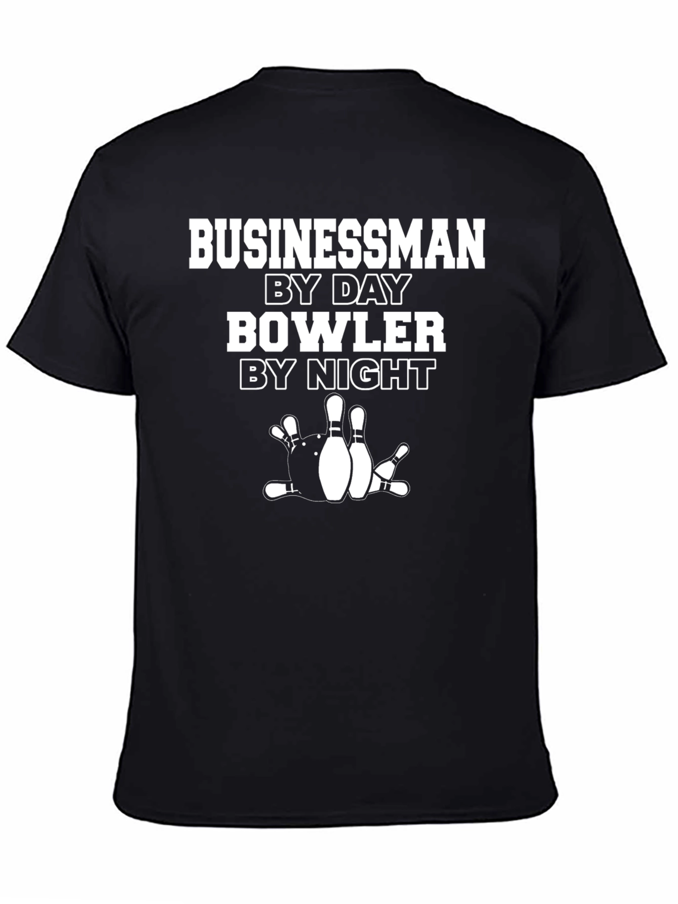 Black Businessman By Day Bowler By Night Graphic T-Shirt view 4