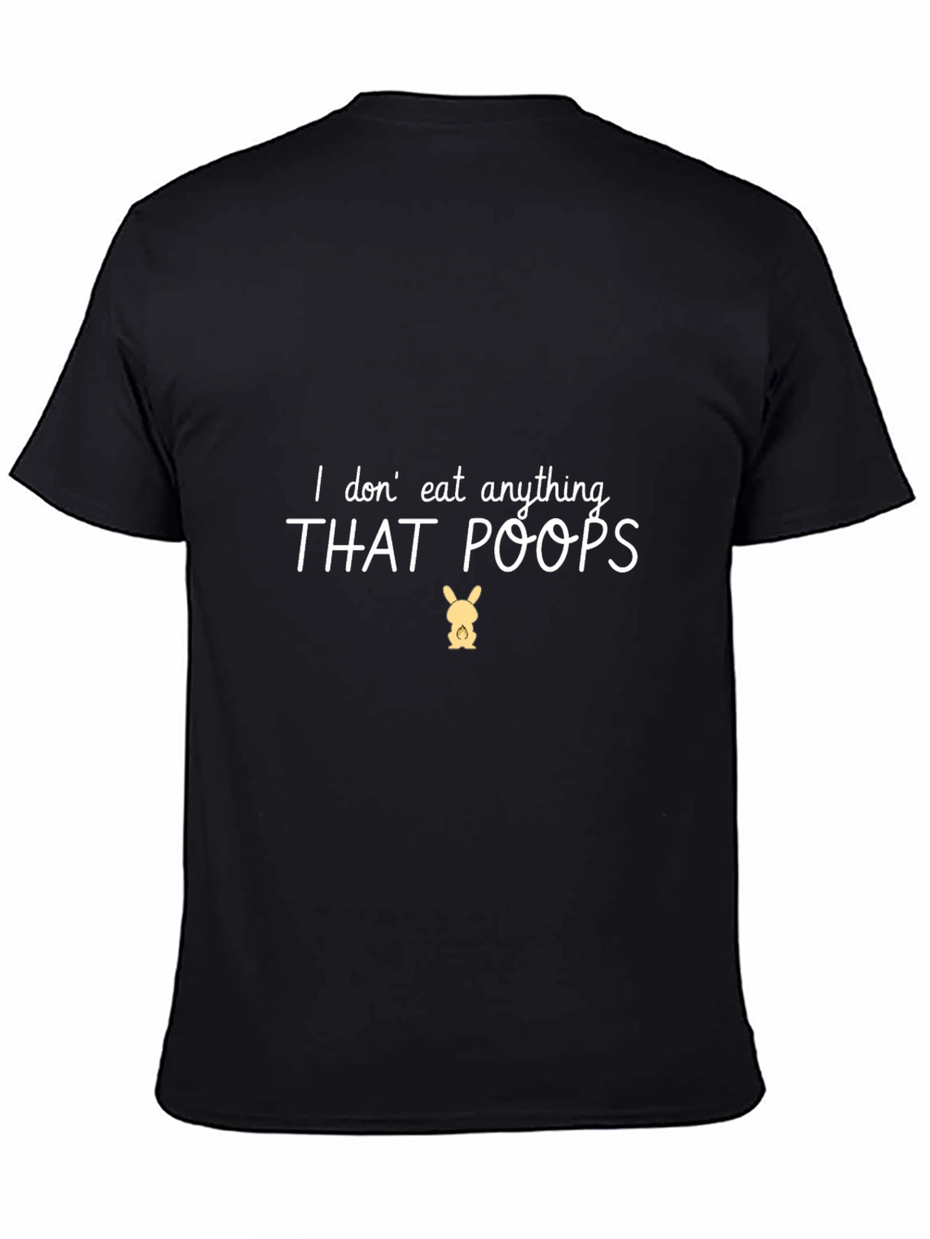 Black Vegan T-Shirt - I Don't Eat Anything That Poops view 4