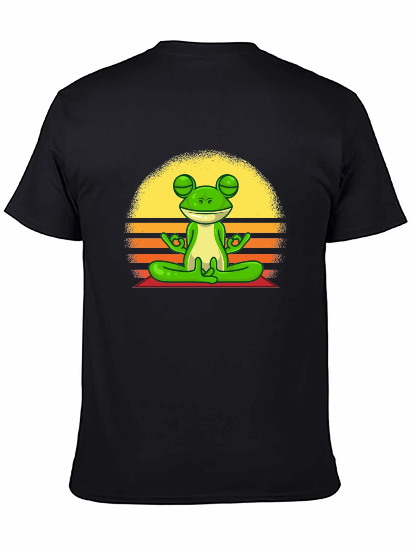 Black Meditating Frog T-Shirt - Zen Vibe Tee view 4