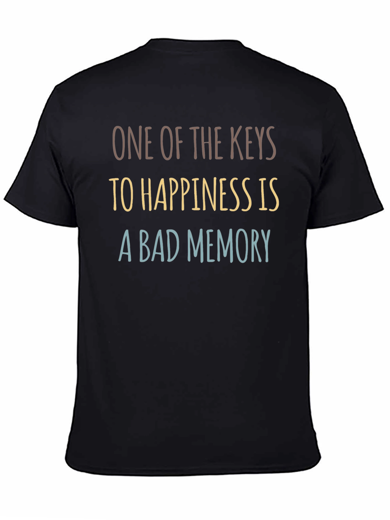 Black Humorous "Bad Memory" Graphic Tee - Black Cotton Comfort view 4