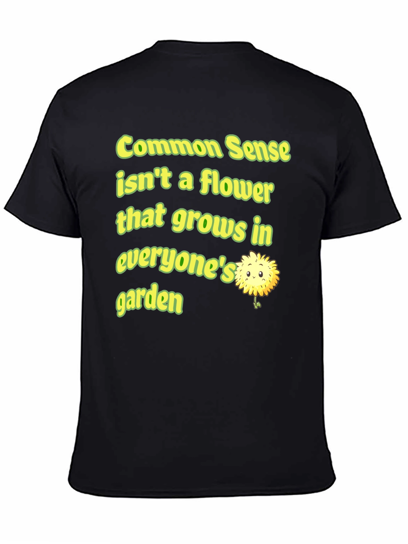 Black Common Sense Flower Graphic Tee view 4
