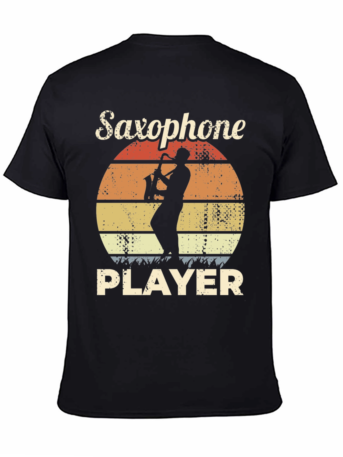 Black Saxophone Player Graphic T-Shirt view 4