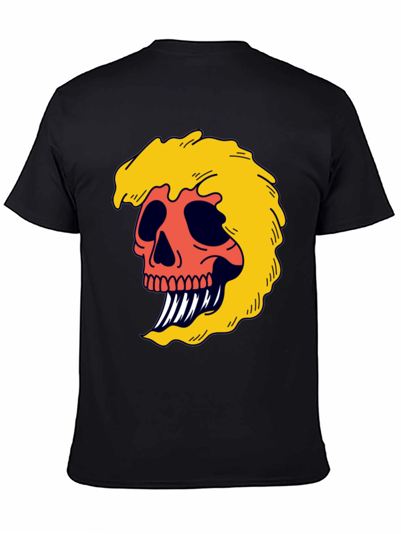 Black Skull Graphic Tee - Bold & Edgy Black T-Shirt view 4