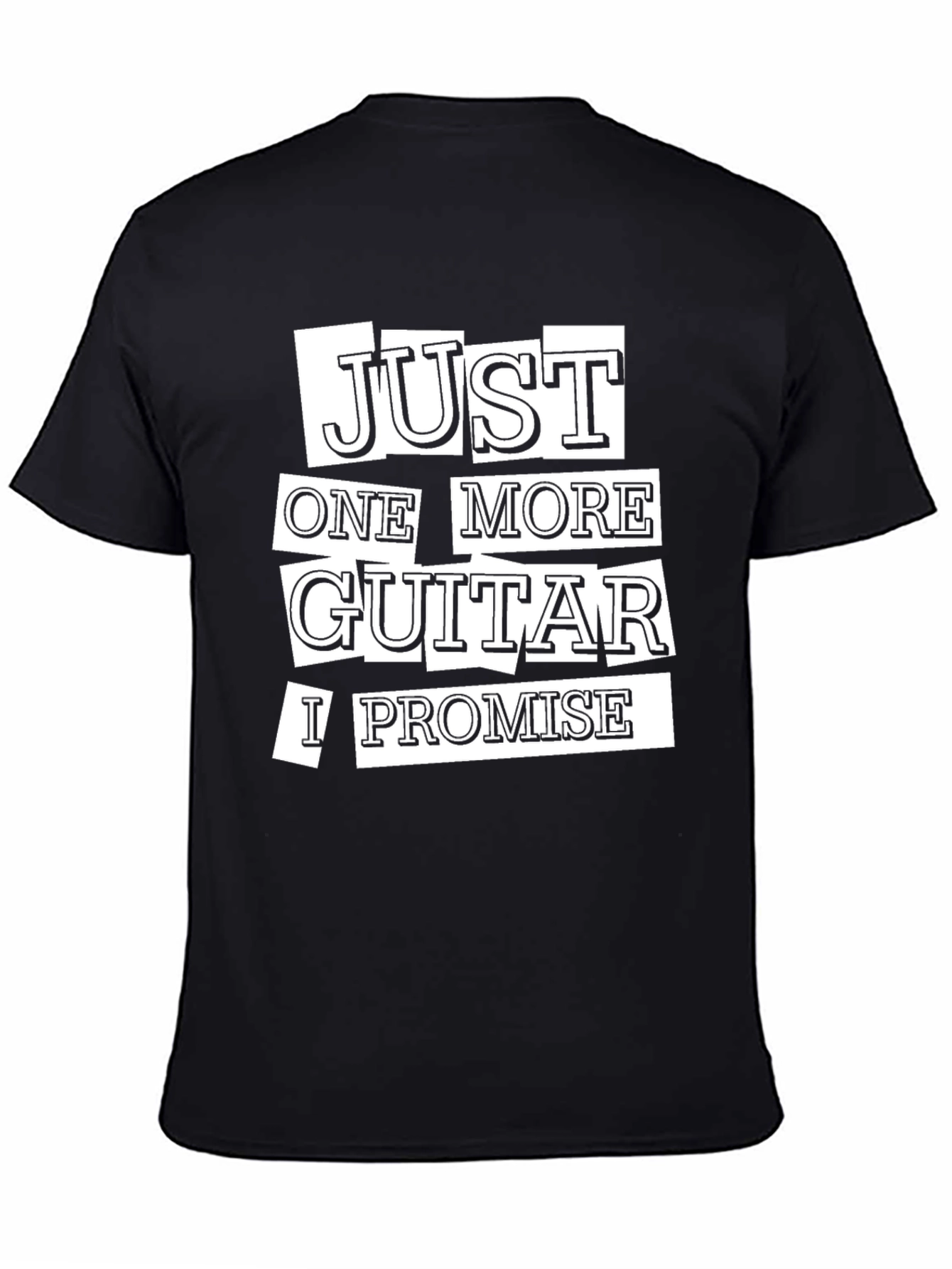 Black Just One More Guitar T-Shirt - Musician Novelty Tee view 4