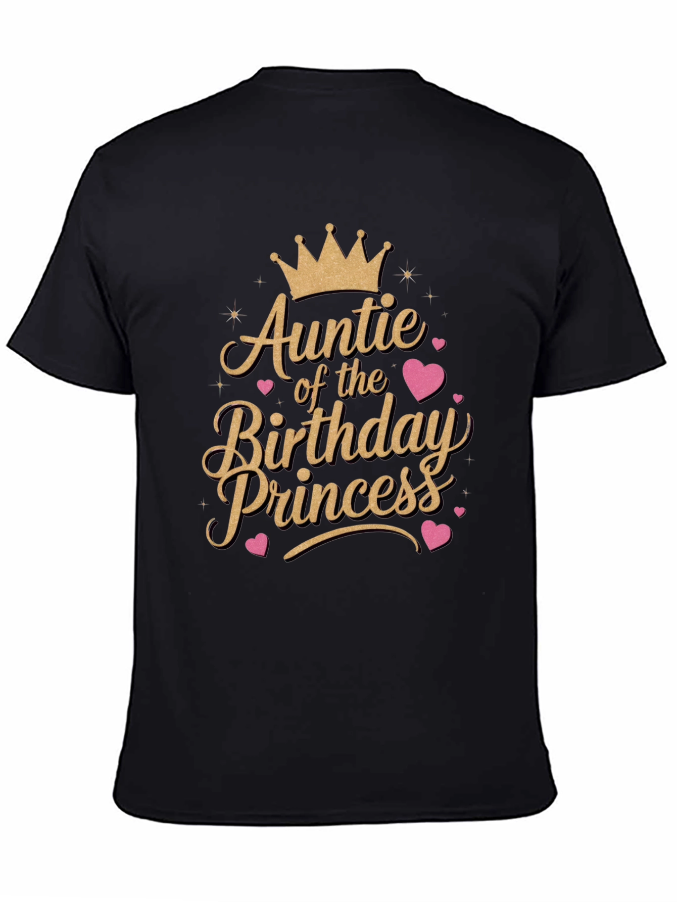 Black Auntie of the Birthday Princess T-Shirt view 4